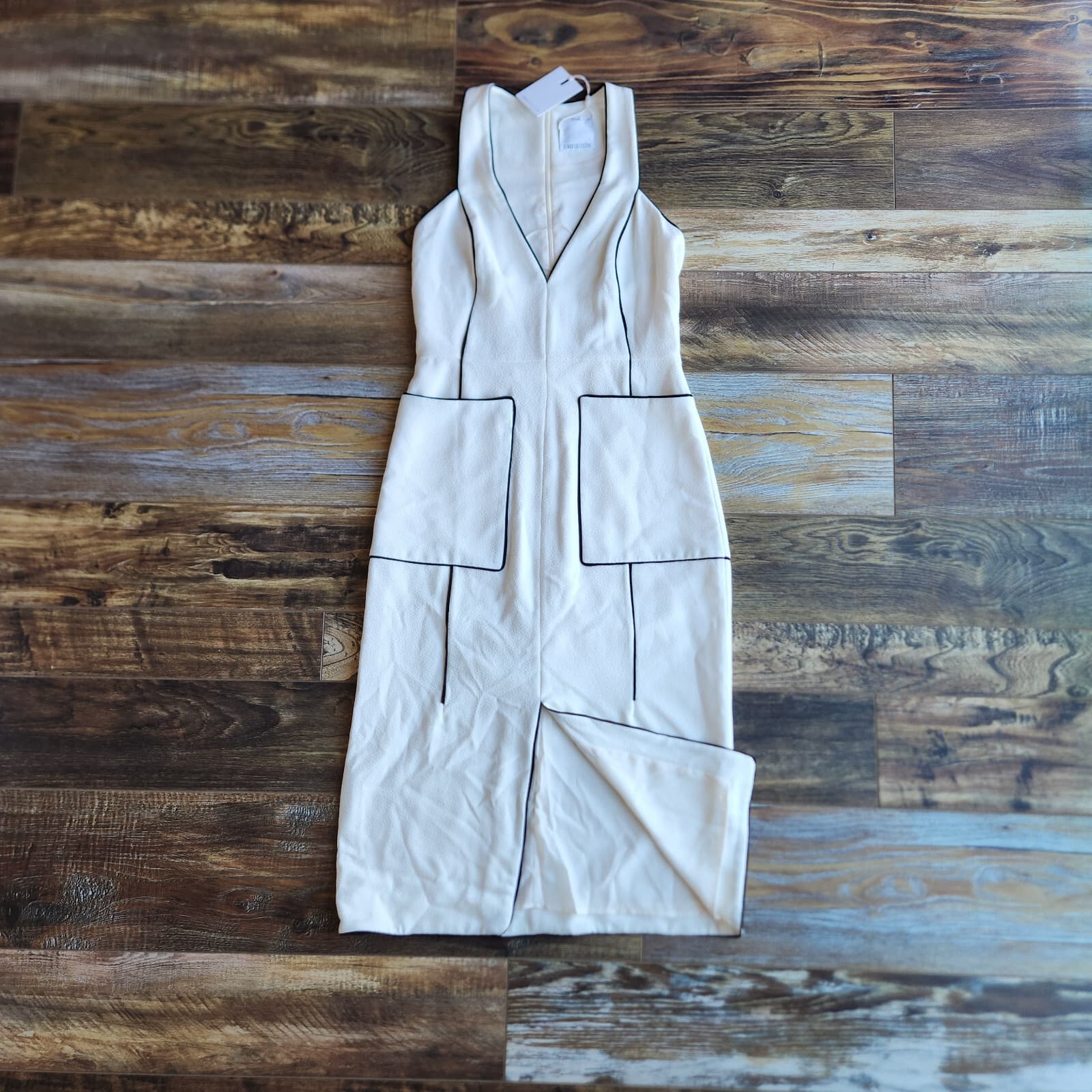 NWT C/MEO Collective Greatest Love Cocktail Evening Dress Sleeveless Cream Sz.M - Thumbnail 4