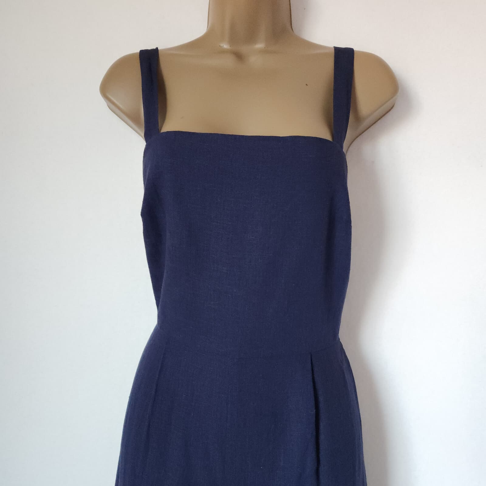 NWT Finders Keepers Limoncello Pantsuit Jumpsuit Wide-Leg Linen Blend Navy US6 - Thumbnail 7