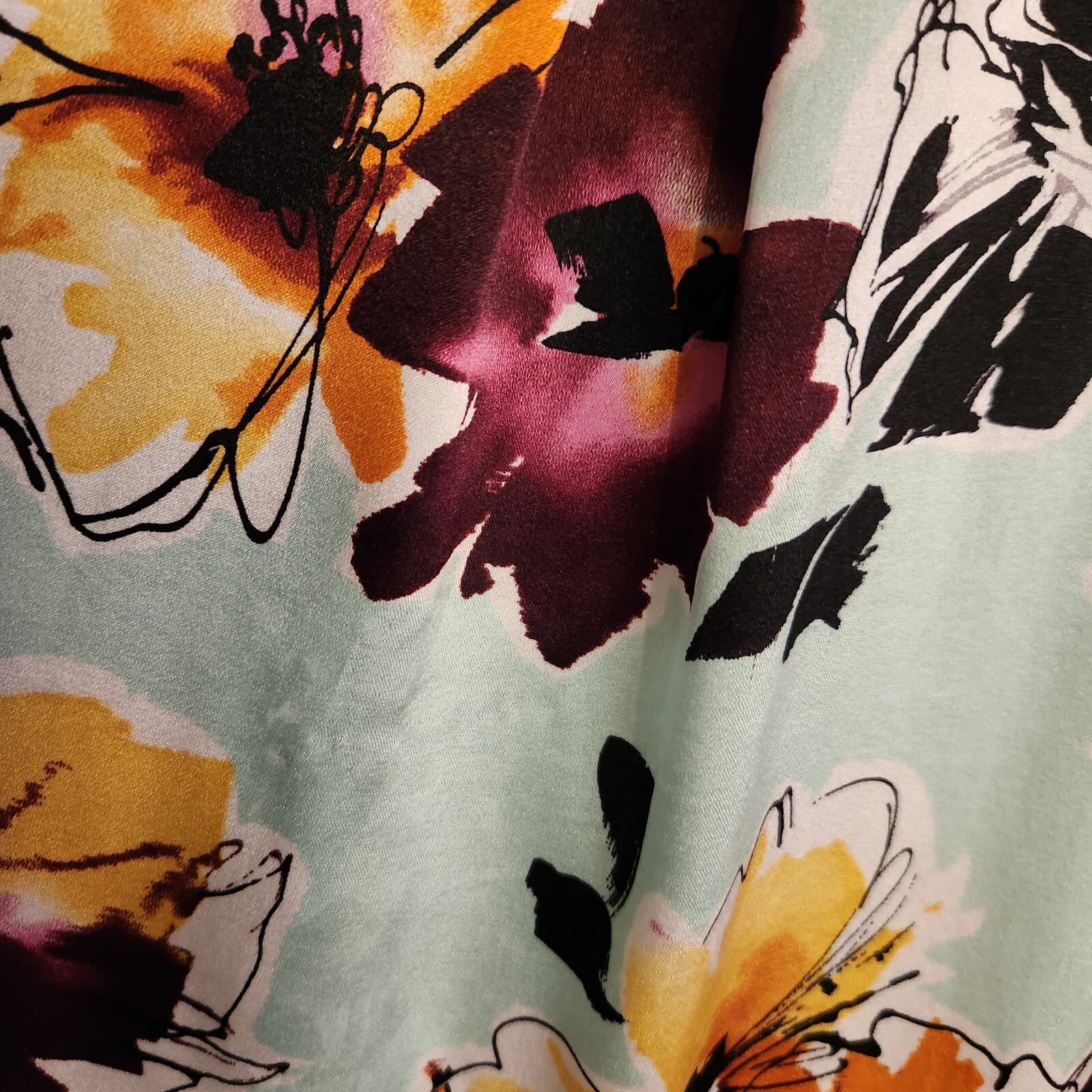 ST.JOHN 100% Silk Satin Floral Women Small Top Sleeveless Scoop Neck Multicolor - Thumbnail 9