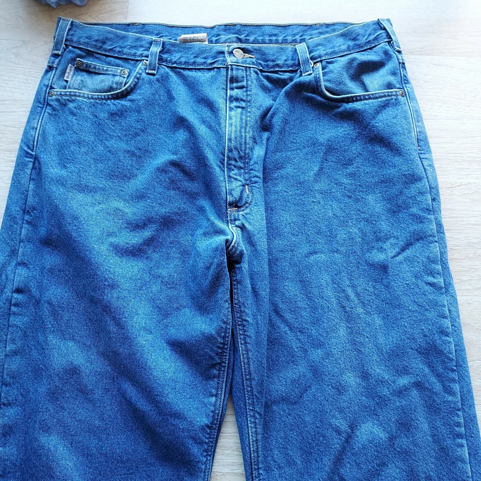 Carhartt Fleece Lined Jeans Straight Leg Relaxed-Fit Zip Blue Men 42x30 Mexico - Thumbnail 4