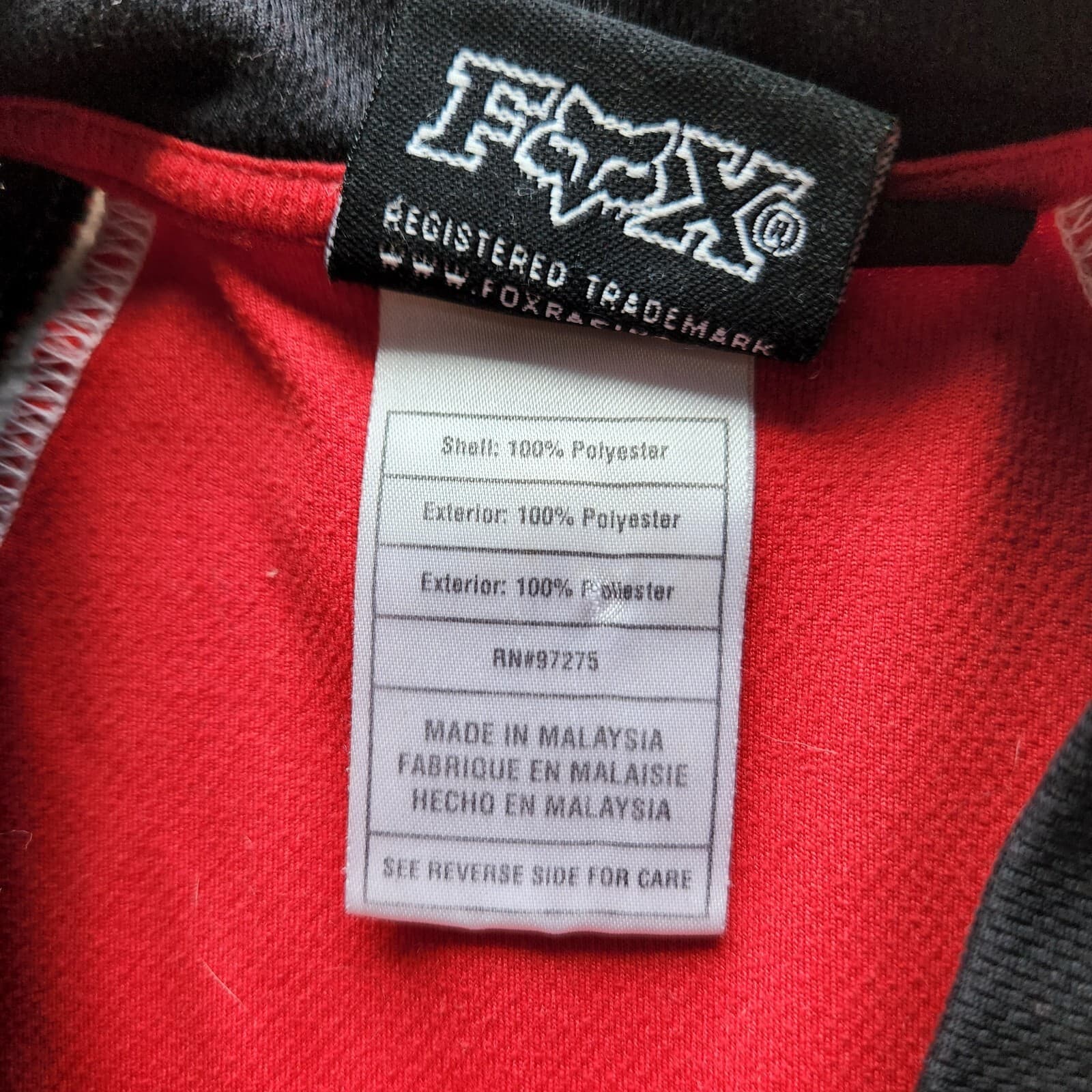 FOX Cycling T-Shirt Jersey 1/2 Zip Short Sleeve Back-Zip-Pocket Red Black Men L - Thumbnail 8