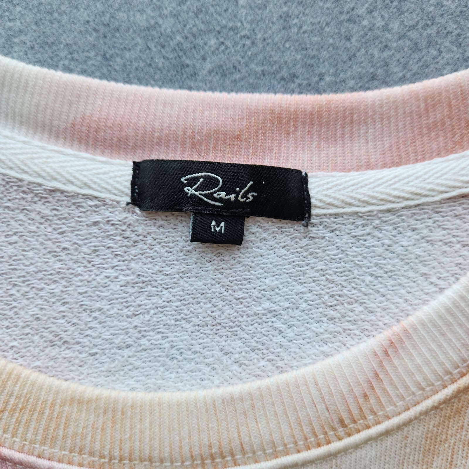 Rails $138 Ramona Sunset Tie-Dye Terry Knit Sweatshirt Crew-Neck Pink Women's M - Thumbnail 7