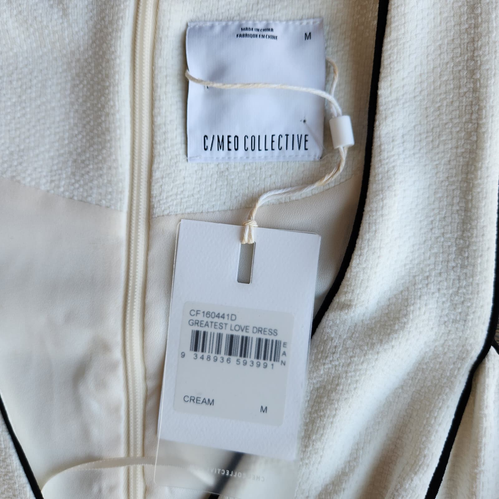 NWT C/MEO Collective Greatest Love Cocktail Evening Dress Sleeveless Cream Sz.M - Thumbnail 9