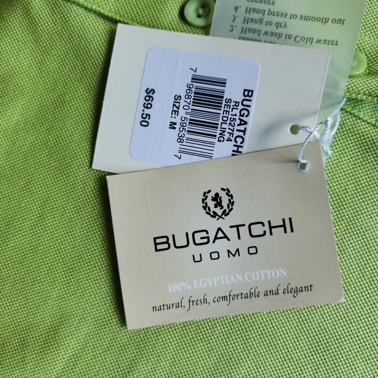NWT BUGATCHI UOMO Golf Polo Sleeveless Shirt Egyptian Cotton Green Women's M $69 - Thumbnail 7
