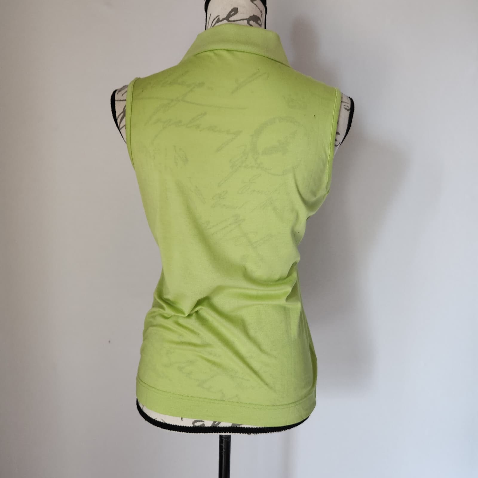 NWT BUGATCHI UOMO Golf Polo Sleeveless Shirt Egyptian Cotton Green Women's M $69 - Thumbnail 4