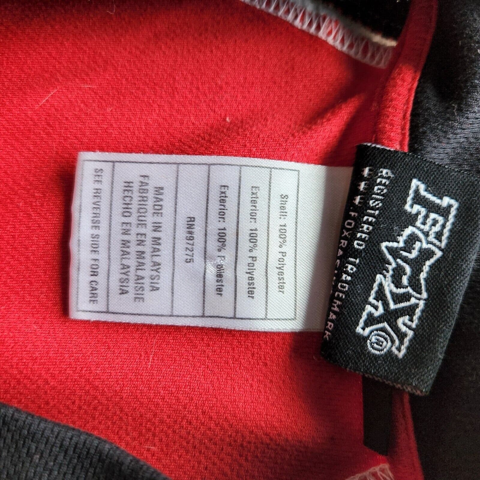FOX Cycling T-Shirt Jersey 1/2 Zip Short Sleeve Back-Zip-Pocket Red Black Men L - Thumbnail 7