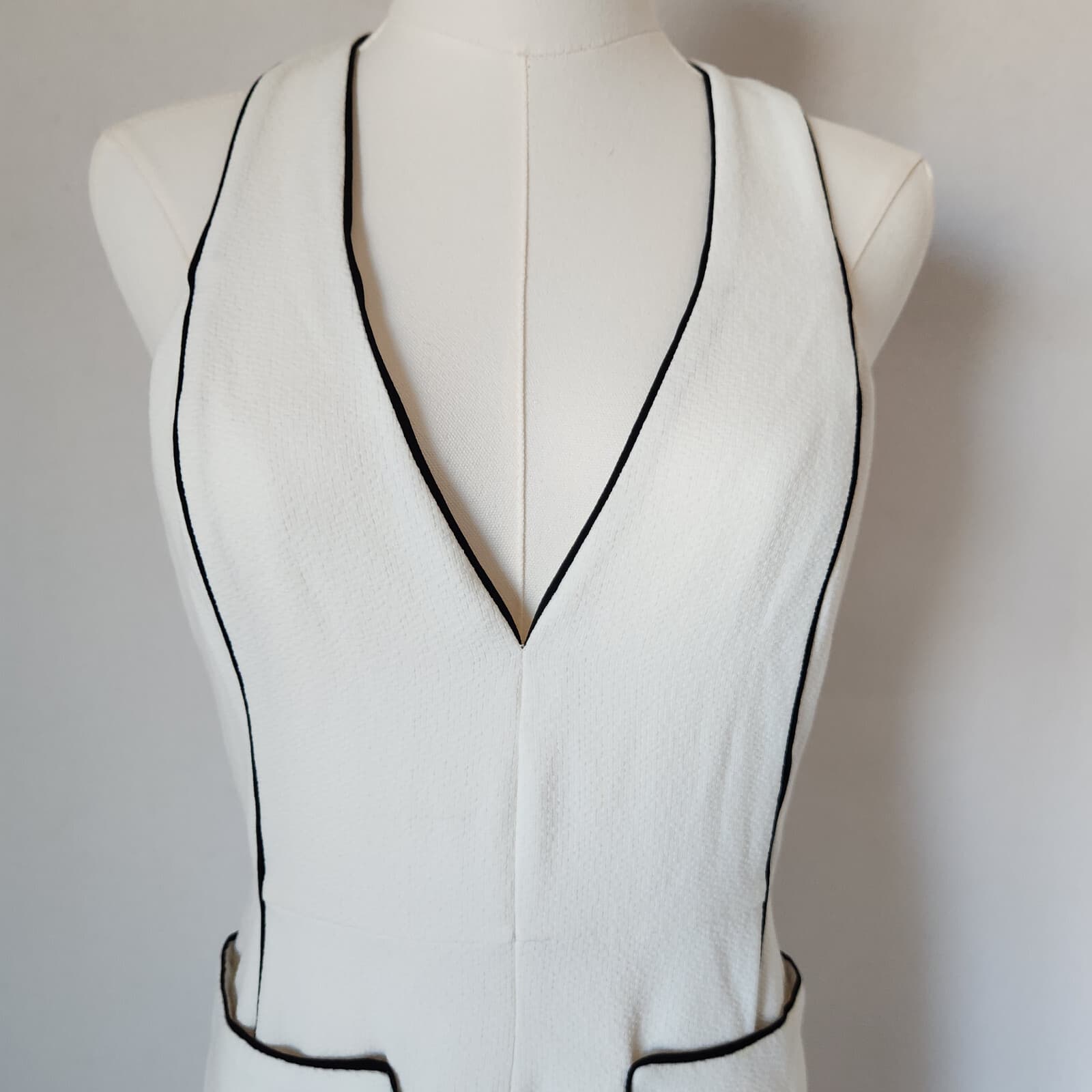 NWT C/MEO Collective Greatest Love Cocktail Evening Dress Sleeveless Cream Sz.M - Thumbnail 3