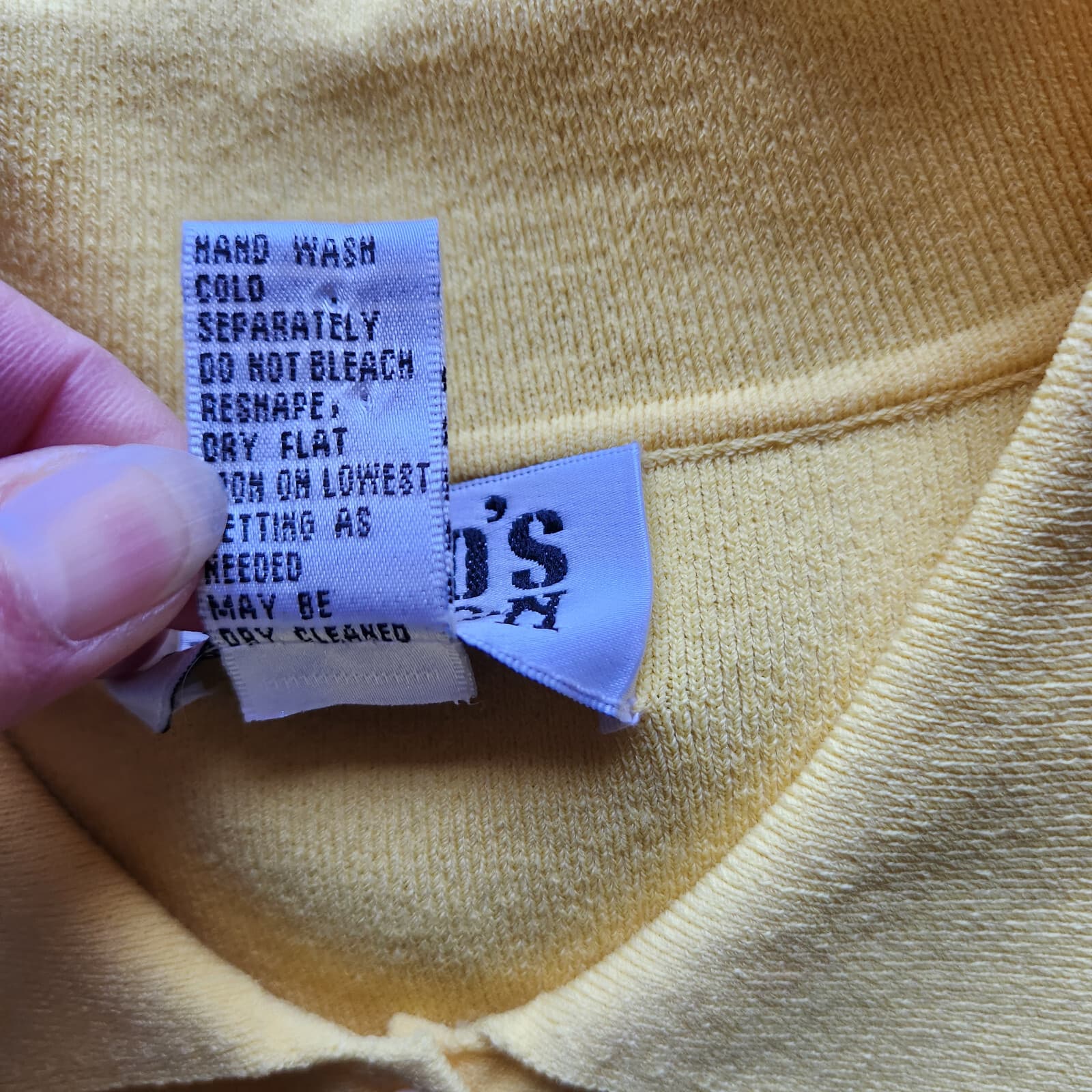 Vintage Chico's Design Polo Shirt Short Sleeve Viscose Blend Knit Yellow Size 1 - Thumbnail 7