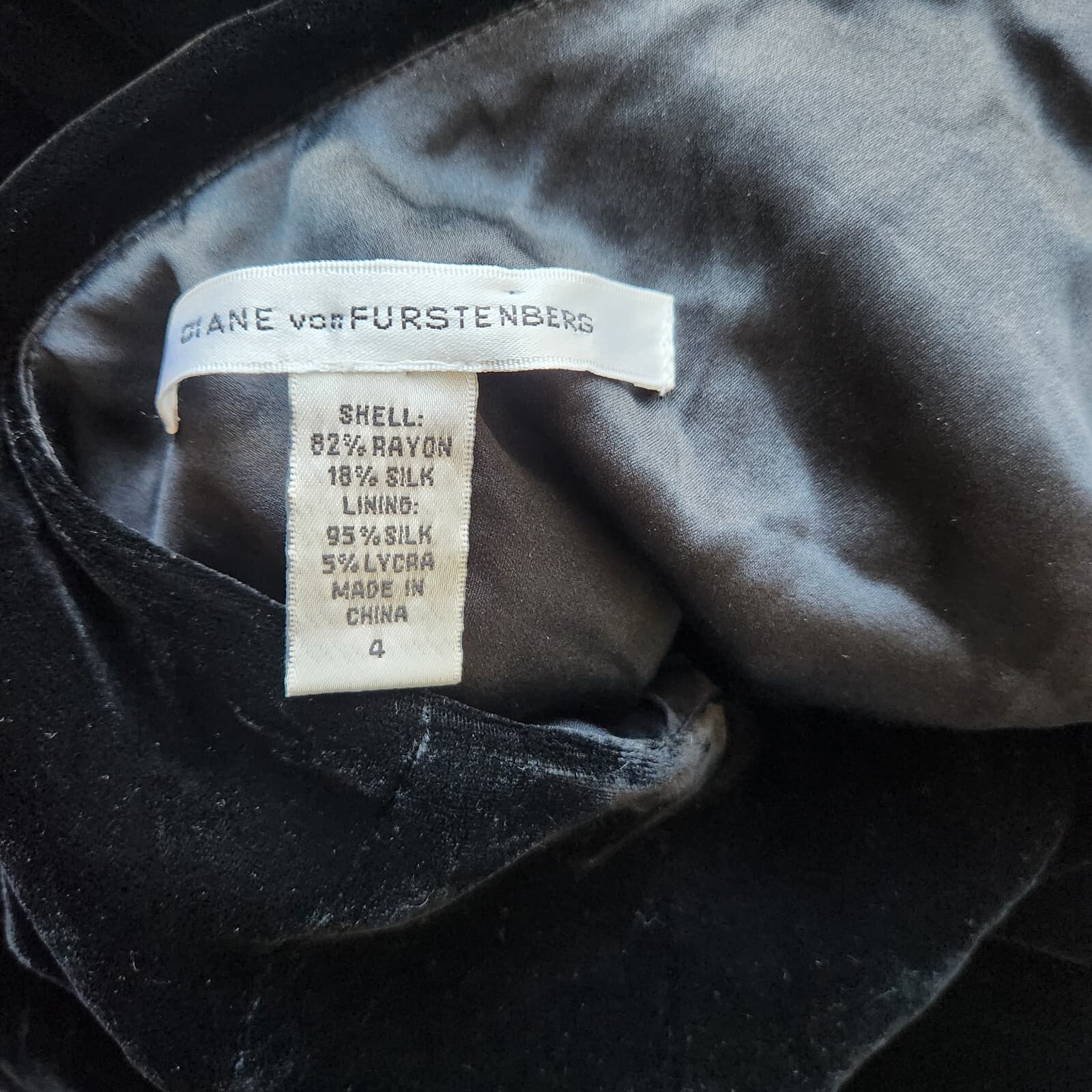 Diane Von Furstenberg Elisano One Shoulder Silk Velvet Bubble Dress Black Sz.4 - Thumbnail 7