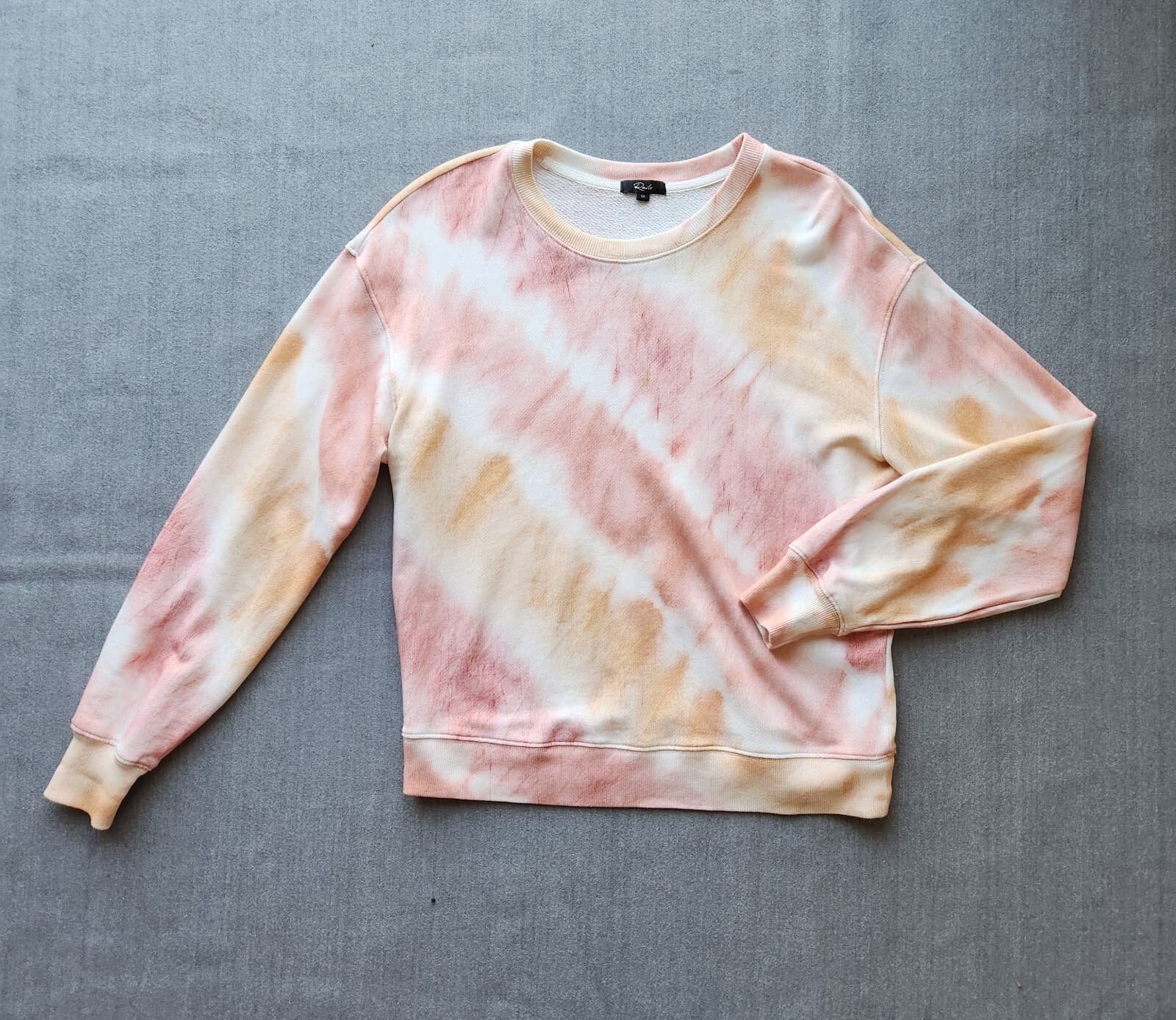Rails $138 Ramona Sunset Tie-Dye Terry Knit Sweatshirt Crew-Neck Pink Women's M - Thumbnail 2