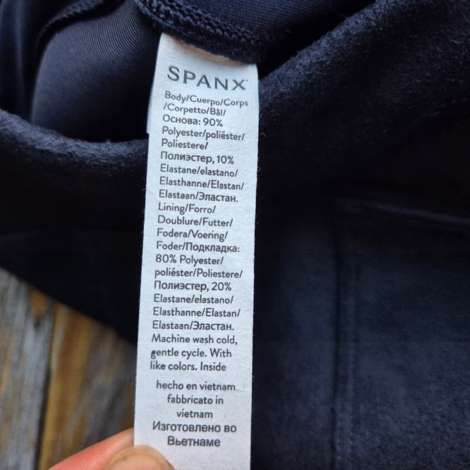 NWT SPANX Faux Suede Ankle Legging Seamed Pull-On Stretch Classic Navy Sz.S - Thumbnail 8