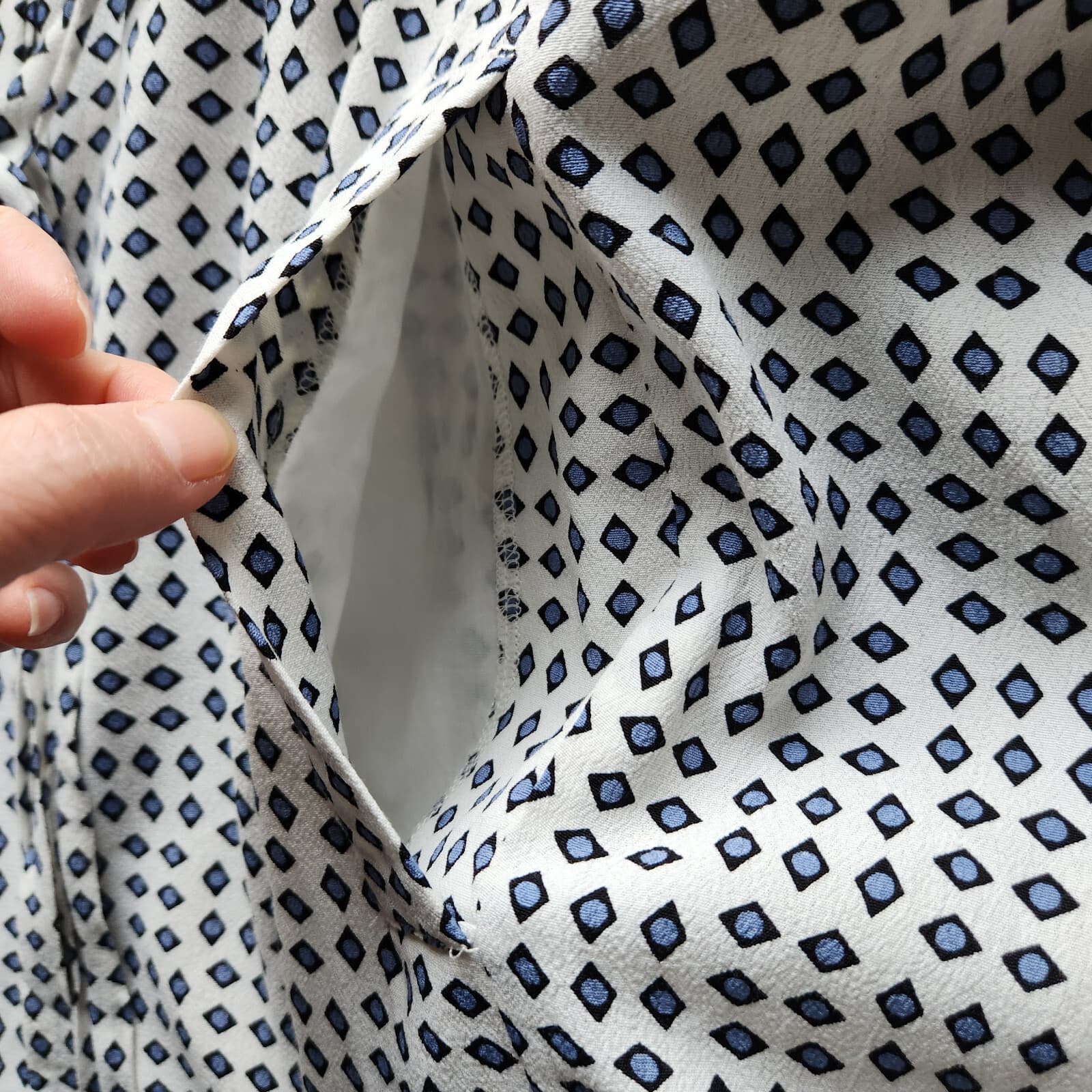 Anthropologie Cartonnier Sightseer Shirt Dress Trench-Jacket Blue White Womens L - Thumbnail 12