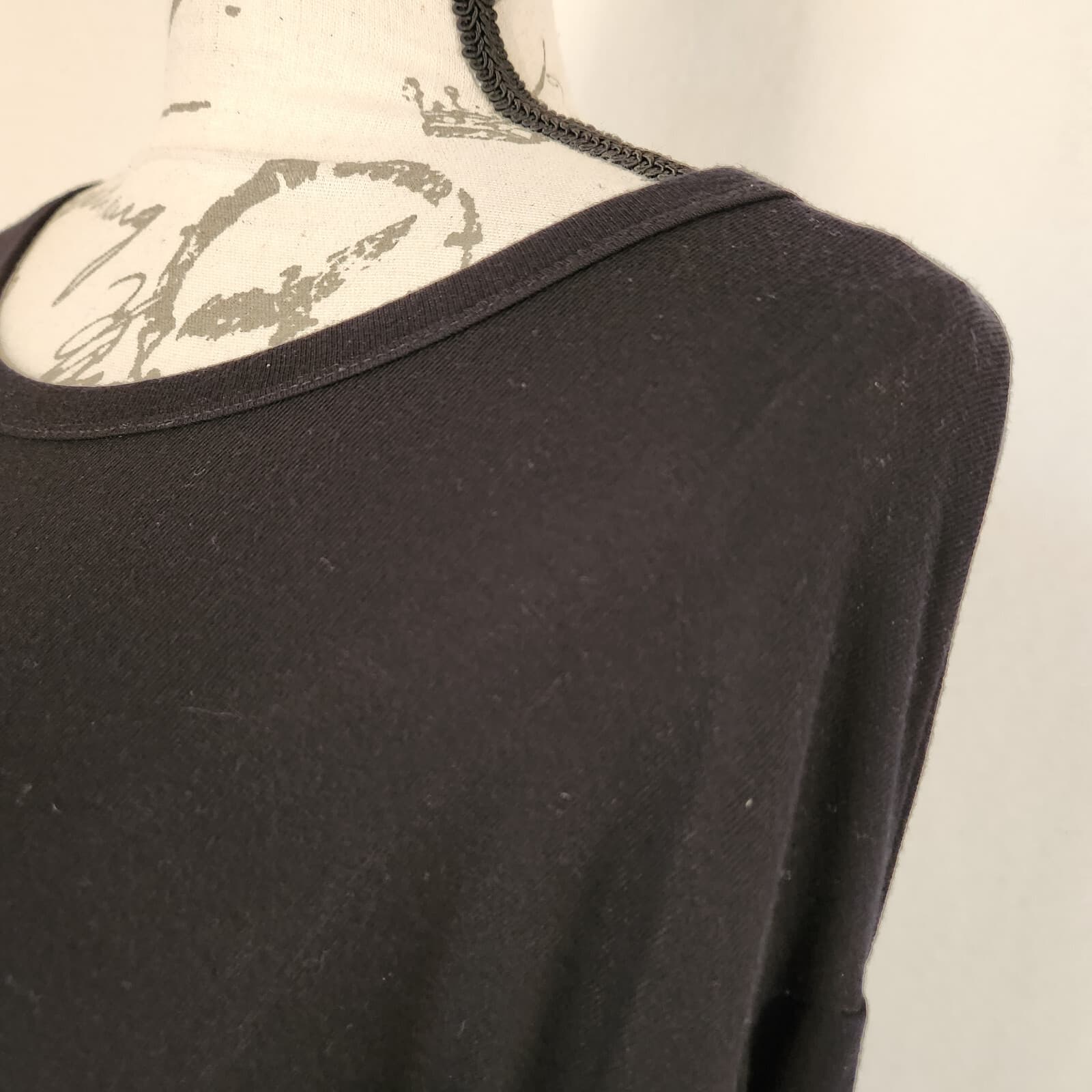 Theory Serah K Ribbed Knit Tie-Front Top Long Sleeve Viscose Black Women's M - Thumbnail 5