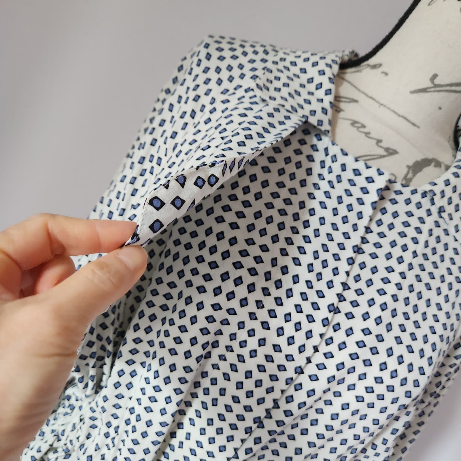 Anthropologie Cartonnier Sightseer Shirt Dress Trench-Jacket Blue White Womens L - Thumbnail 8