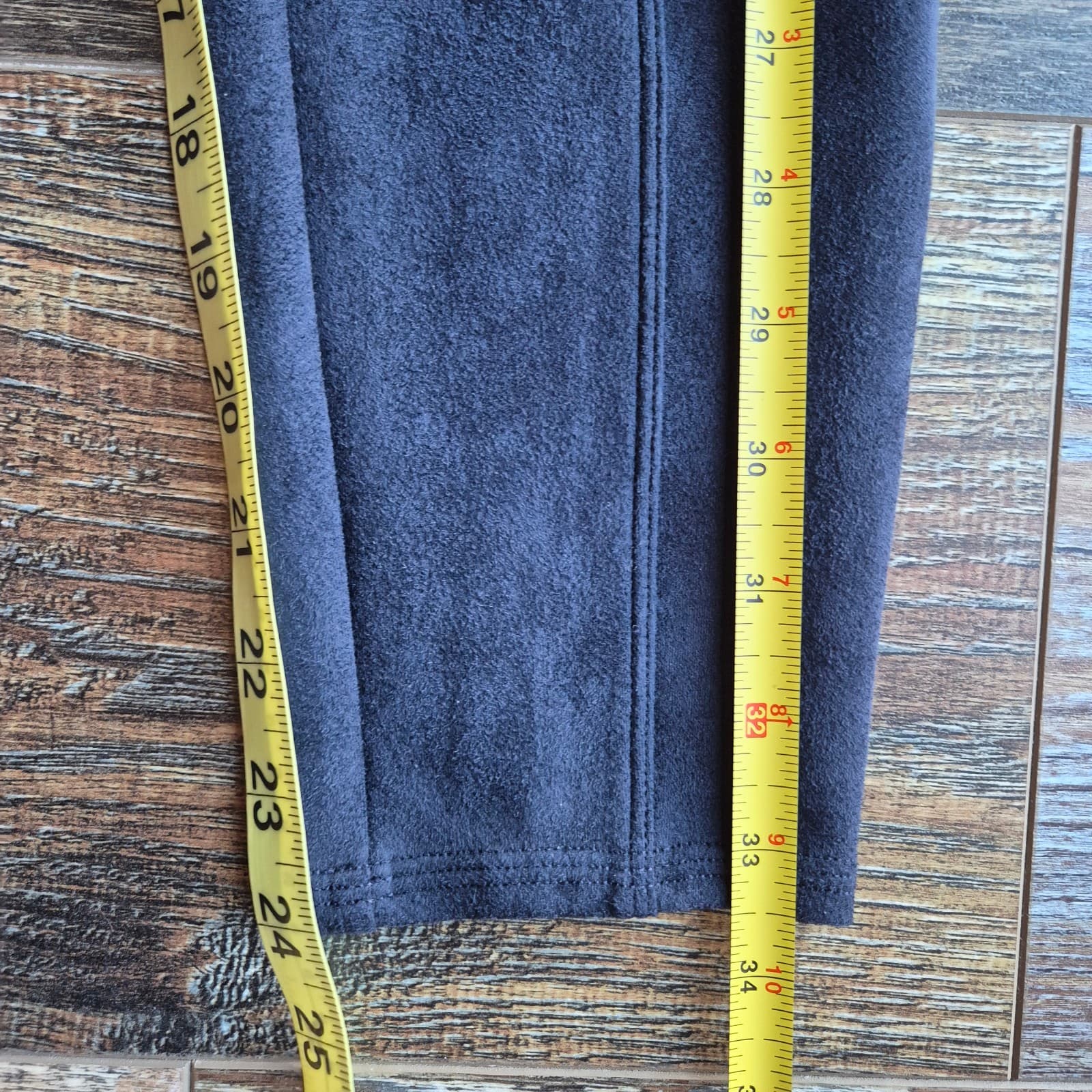NWT SPANX Faux Suede Ankle Legging Seamed Pull-On Stretch Classic Navy Sz.S - Thumbnail 11
