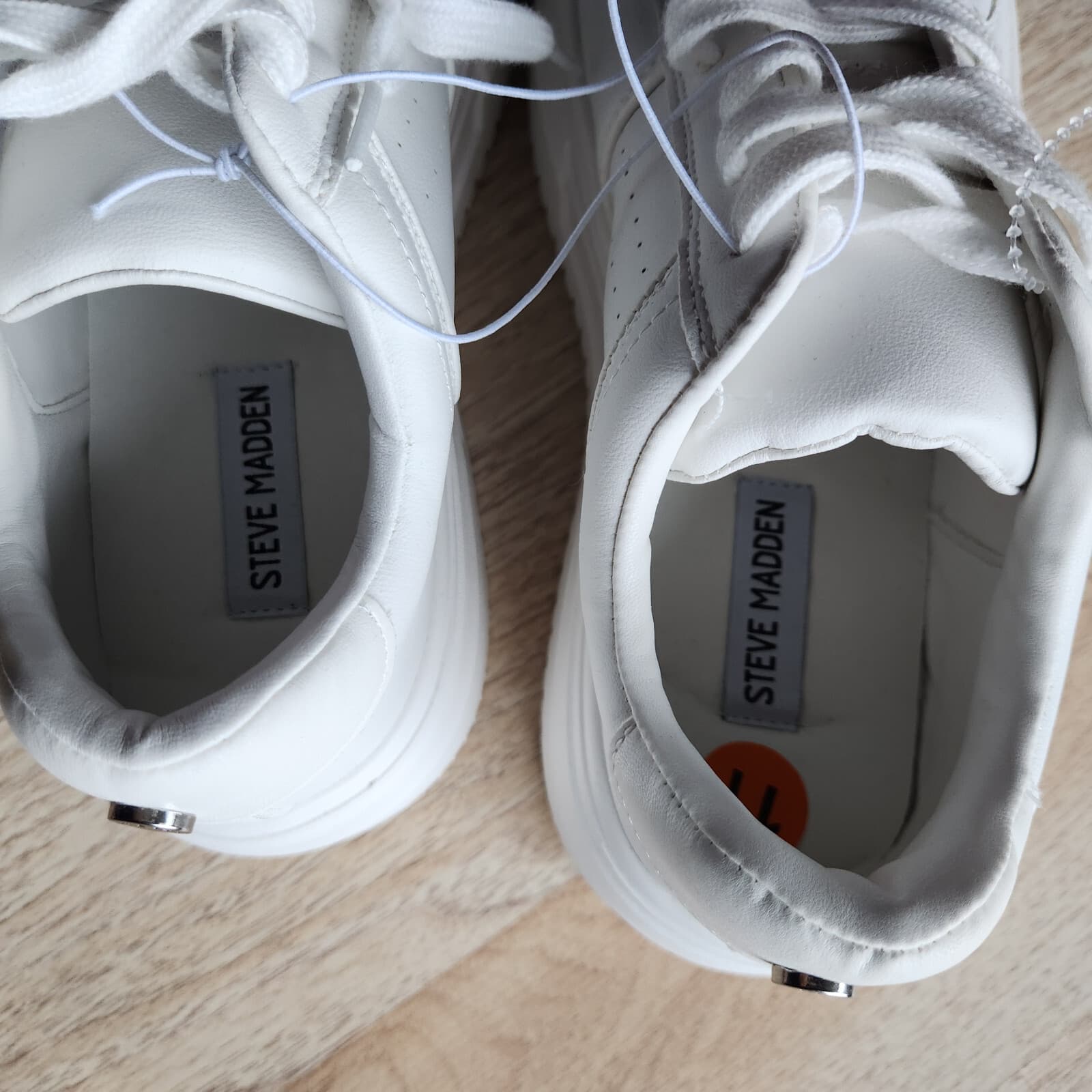 NWoB Steve Madden Payden Chunky Platform Sneakers Lace-Up White Women's US11 - Thumbnail 10