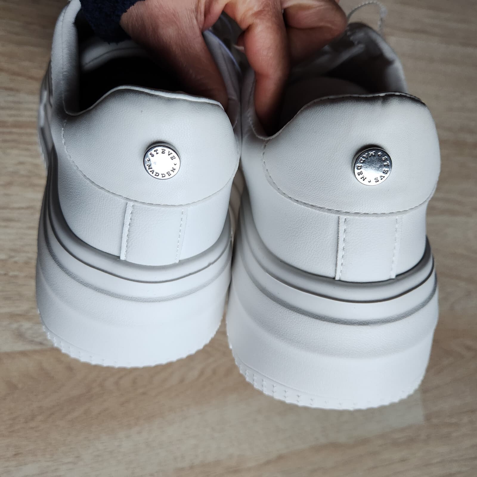 NWoB Steve Madden Payden Chunky Platform Sneakers Lace-Up White Women's US11 - Thumbnail 8