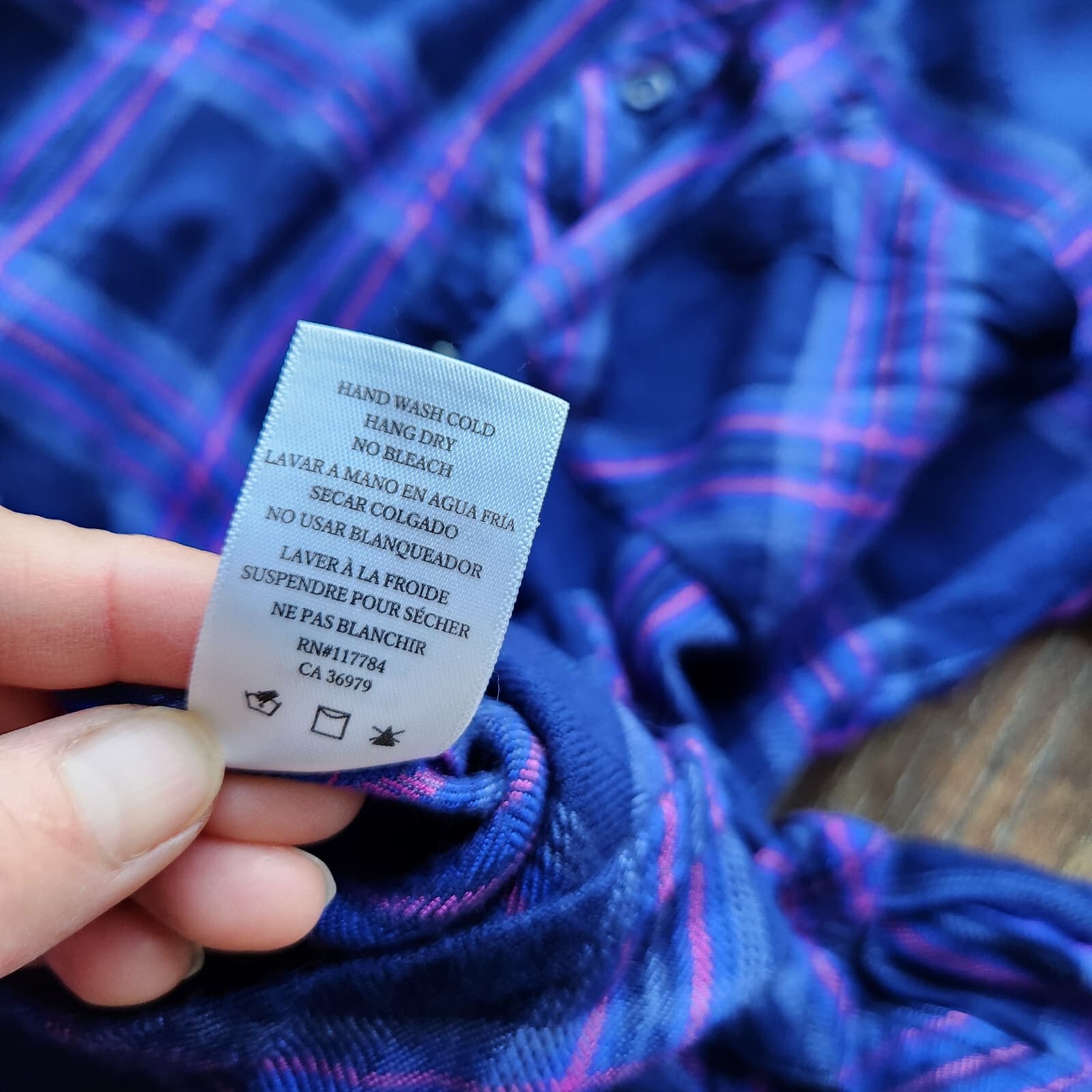 Rails Hunter Ultraviolet Pink Plaid Flannel Shirt Button-Up Long Sleeve Rayon XS - Thumbnail 9