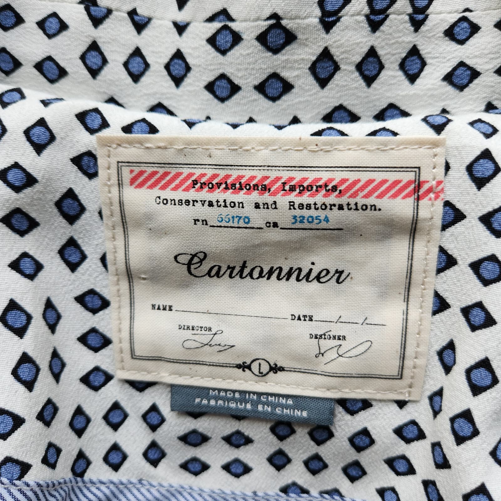 Anthropologie Cartonnier Sightseer Shirt Dress Trench-Jacket Blue White Womens L - Thumbnail 13