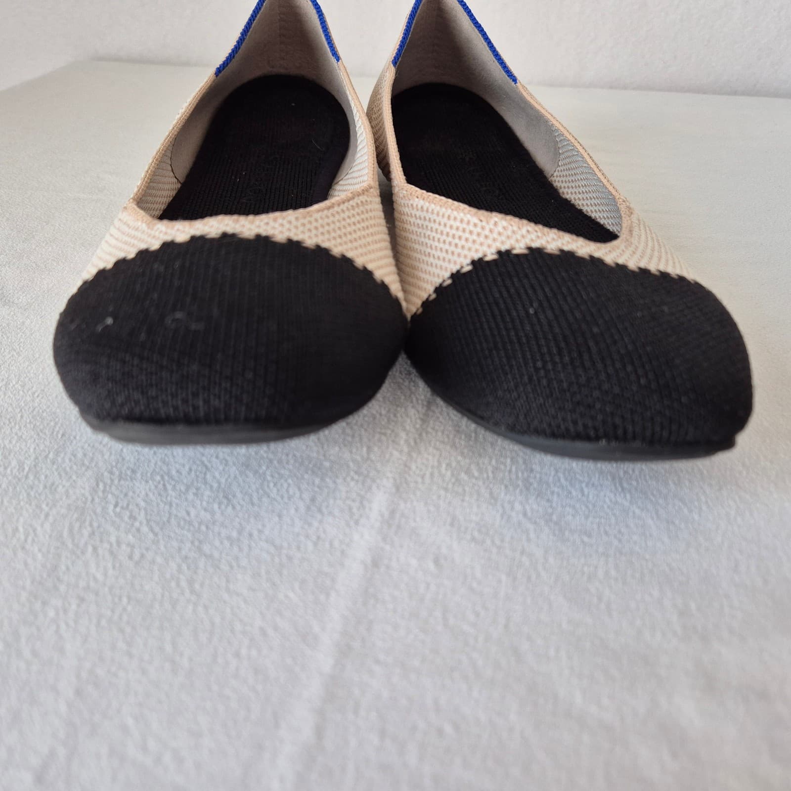 Rothy’s The Square Tuxedo Cream Cap Toe Ballet Flats Slip-On Comfort Women's 9 - Thumbnail 9