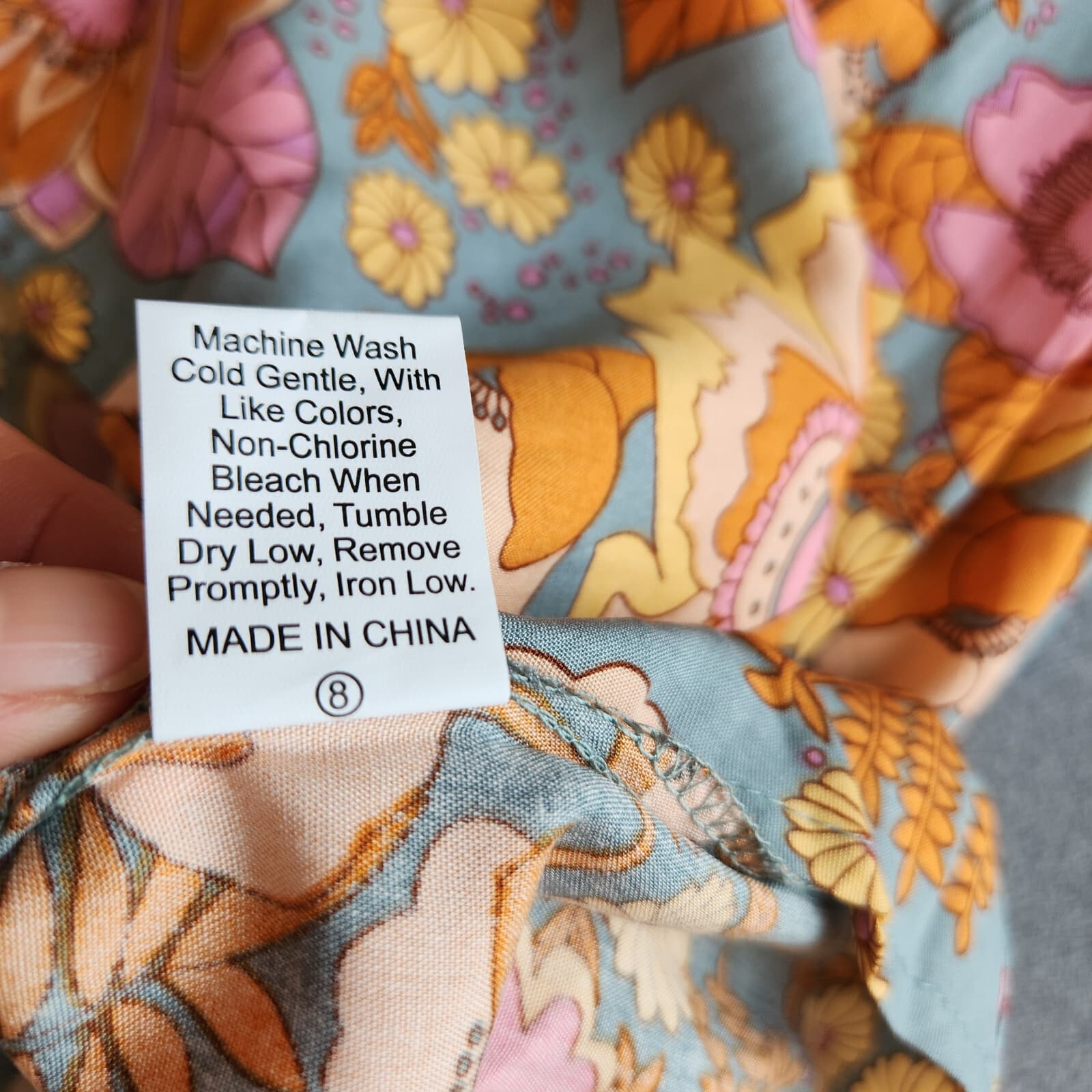 NWT Rusttydustty Modern Bohemia Crush Floral Mini Dress Long Sleeve Viscose 3XL - Thumbnail 12