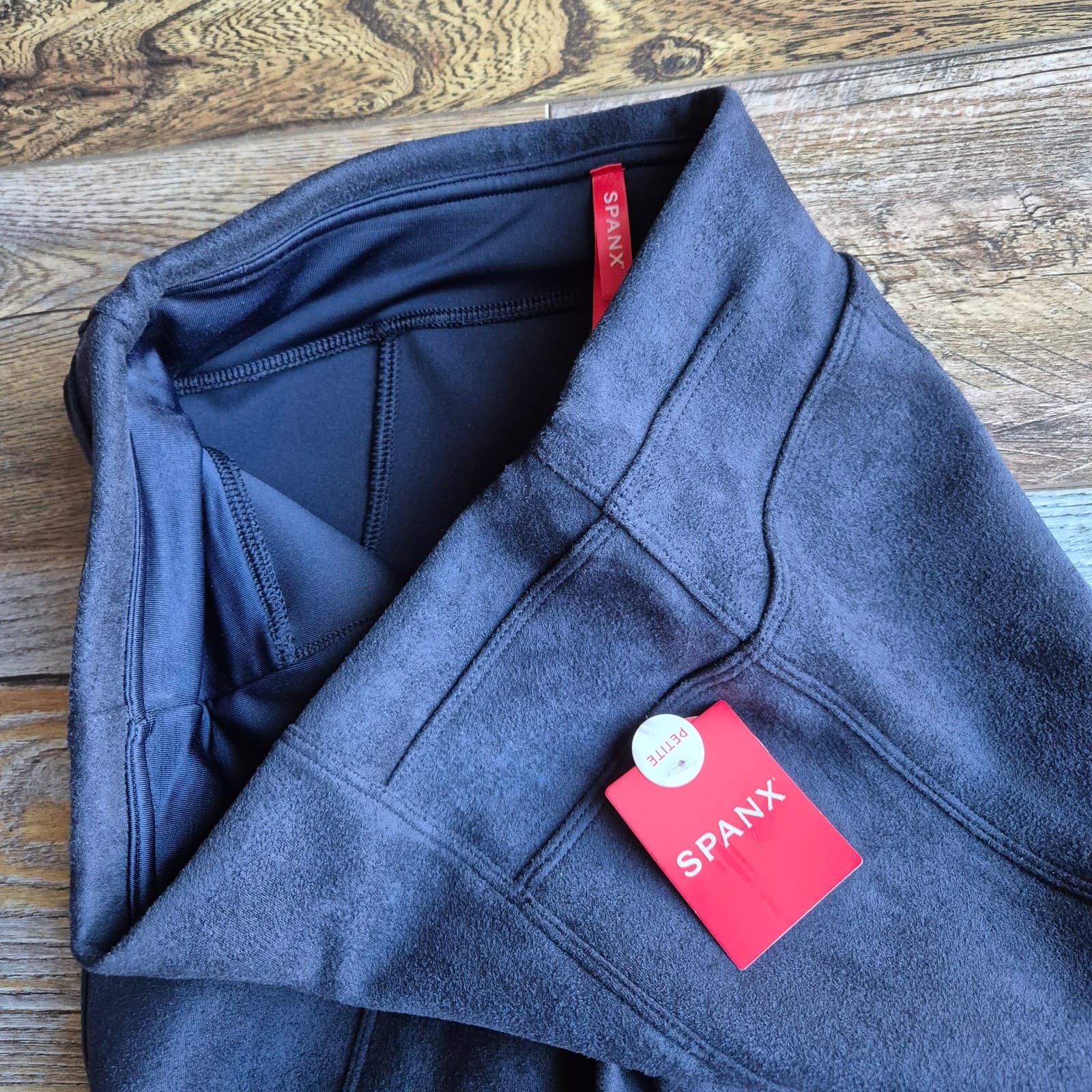 NWT SPANX Faux Suede Ankle Legging Seamed Pull-On Stretch Classic Navy Sz.S - Thumbnail 6