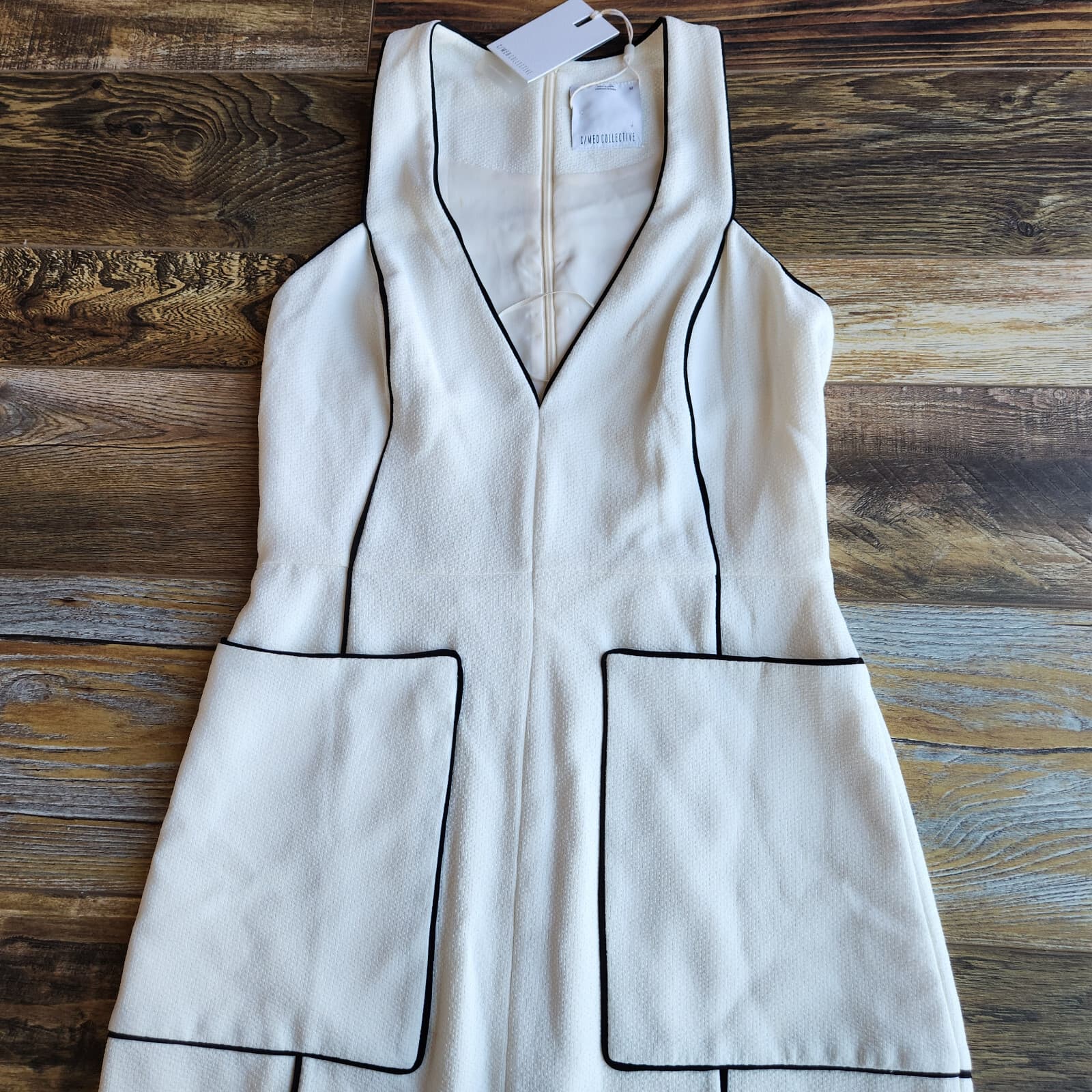 NWT C/MEO Collective Greatest Love Cocktail Evening Dress Sleeveless Cream Sz.M - Thumbnail 7