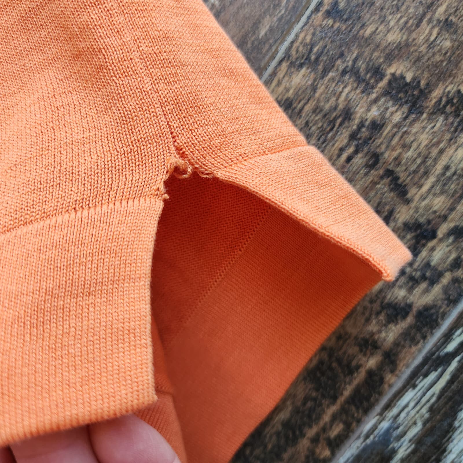 Peter Millar Silk Cotton Blend Crew Neck Sweater Pullover Pocket Orange Men's M - Thumbnail 11
