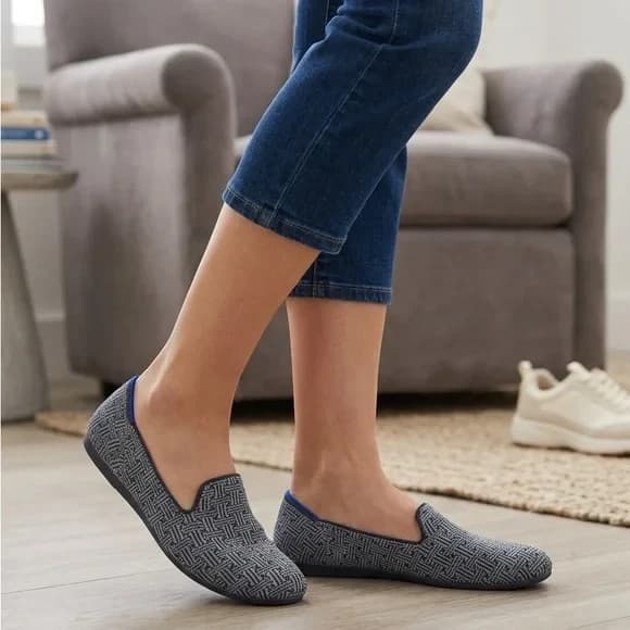 Rothy's The Loafer Retired Charcoal Grid Pattern Slip-On Comfort Women's US11 - Thumbnail 2