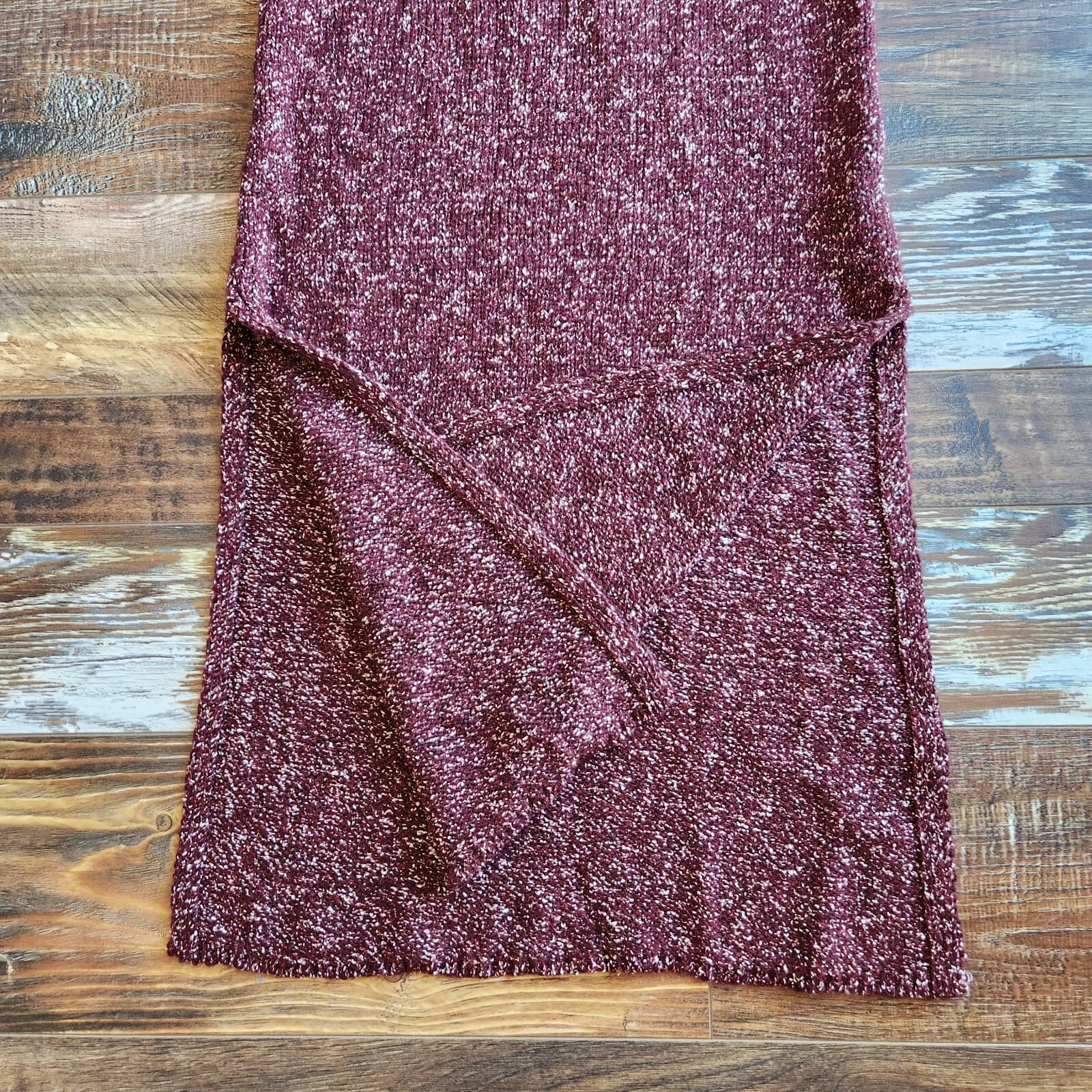 NWT Anthropologie Flowy Midi Sweater Dress Sleeveless Turtle Neck Red Wine Sz.M - Thumbnail 11