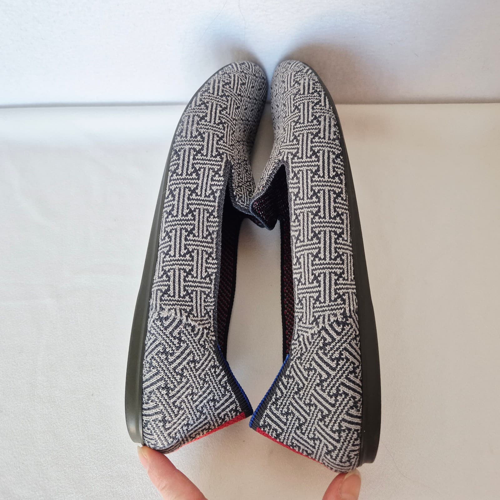 Rothy's The Loafer Retired Charcoal Grid Pattern Slip-On Comfort Women's US11 - Thumbnail 9