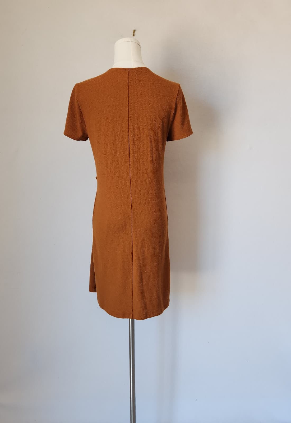 Texture & Thread x Madewell Side-Tie Wrap Dress Short Sleeve Golden Pecan Sz.S - Thumbnail 5