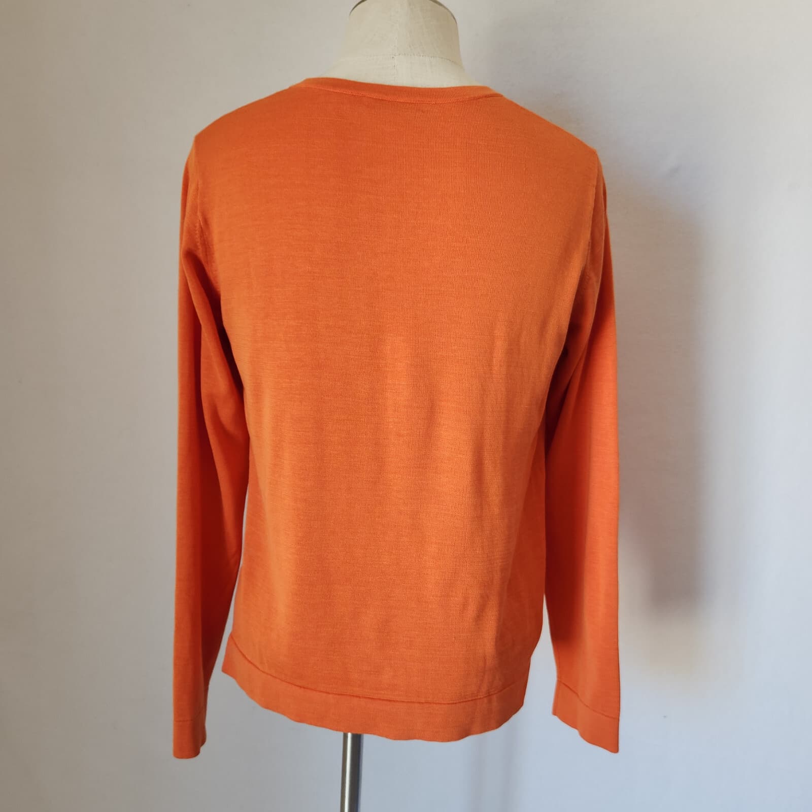 Peter Millar Silk Cotton Blend Crew Neck Sweater Pullover Pocket Orange Men's M - Thumbnail 5