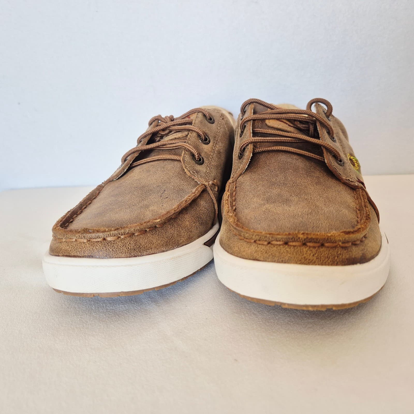 NWoB Twisted X Bomber Sunflower Embroidered Brown Leather Shoe Moccsin Womens 8M - Thumbnail 9