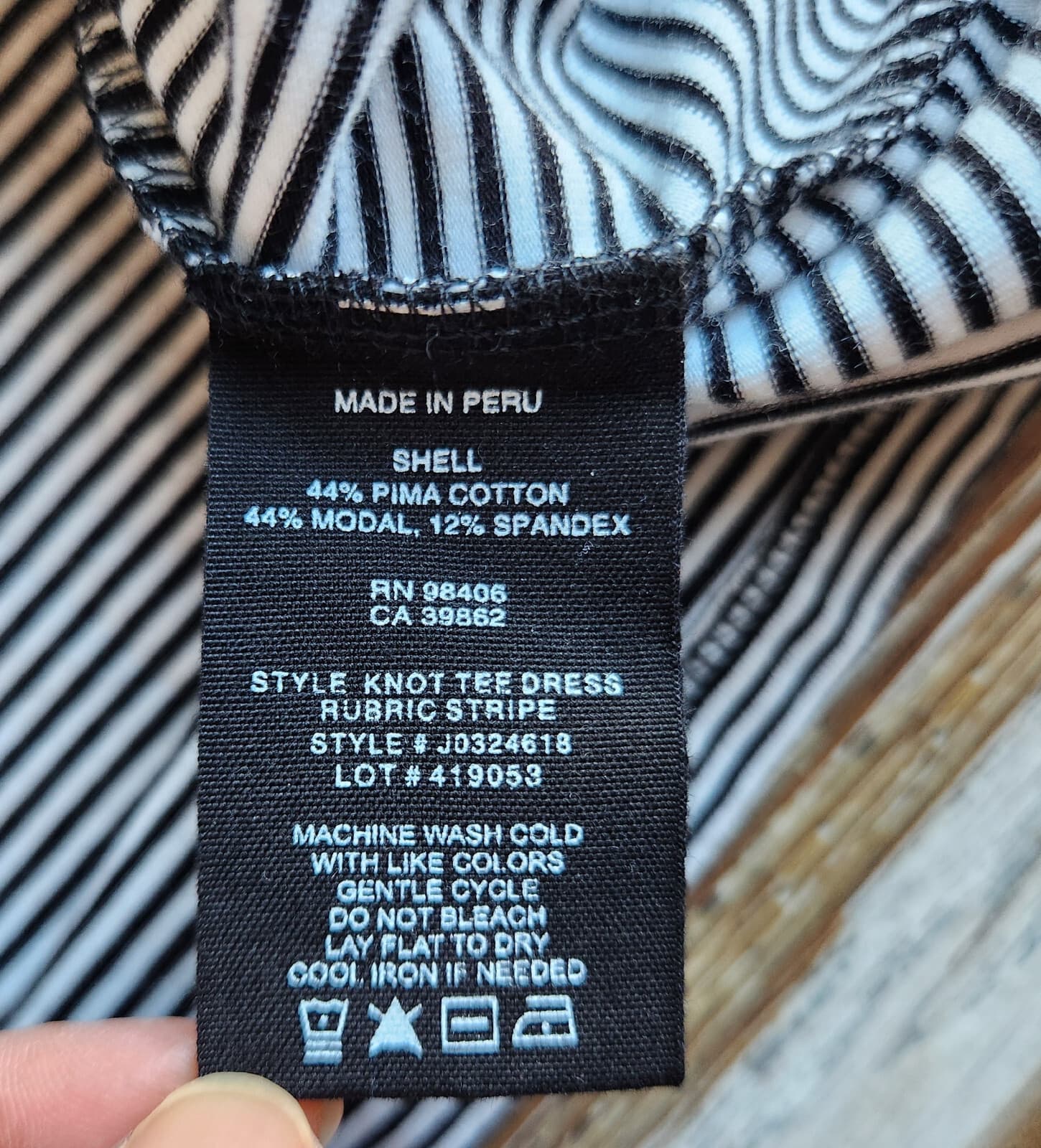 NWT Theory $225 Knot Tee-Shirt Dress Short Sleeve Black White Rubric Stripe Sz.L - Thumbnail 14
