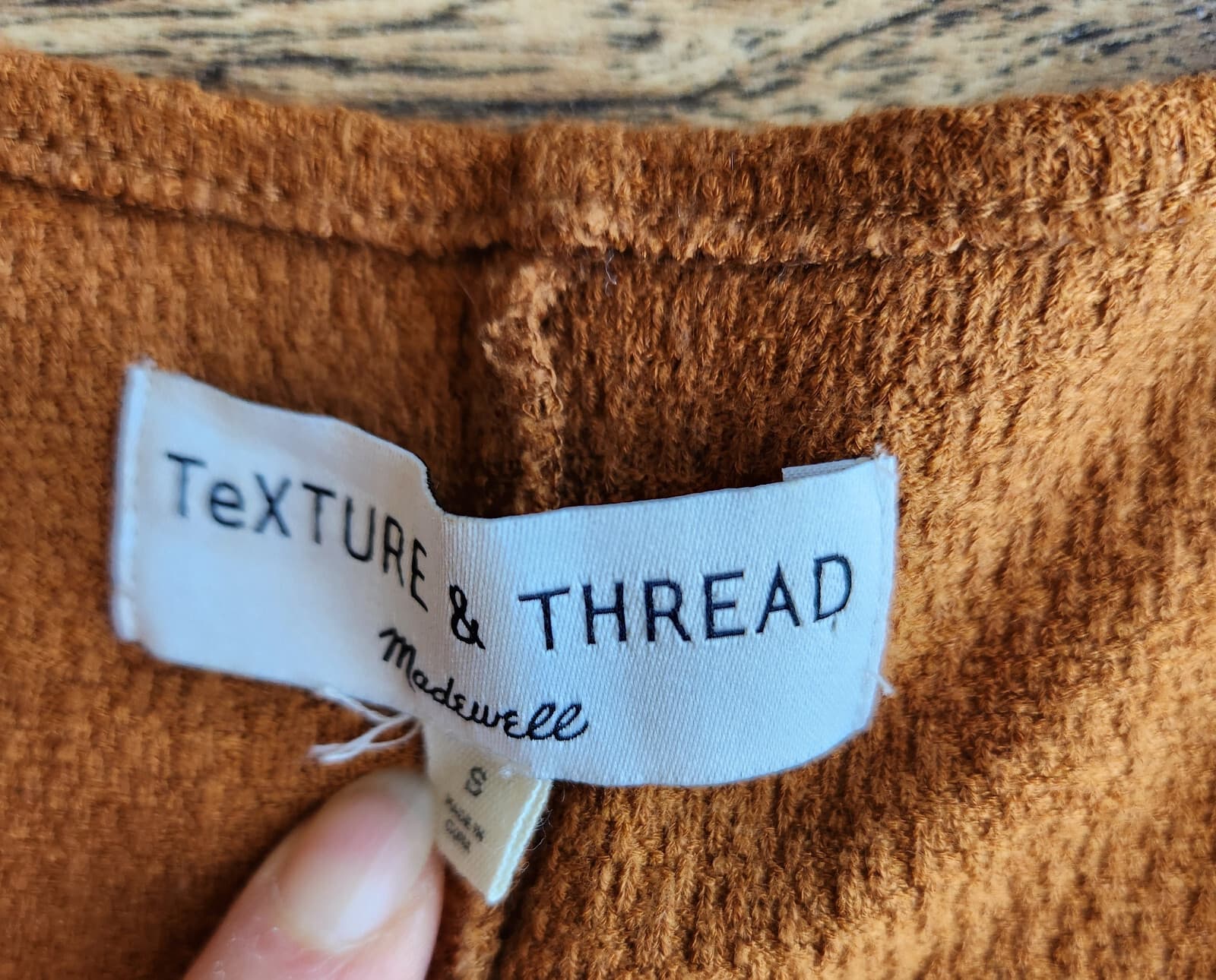 Texture & Thread x Madewell Side-Tie Wrap Dress Short Sleeve Golden Pecan Sz.S - Thumbnail 8