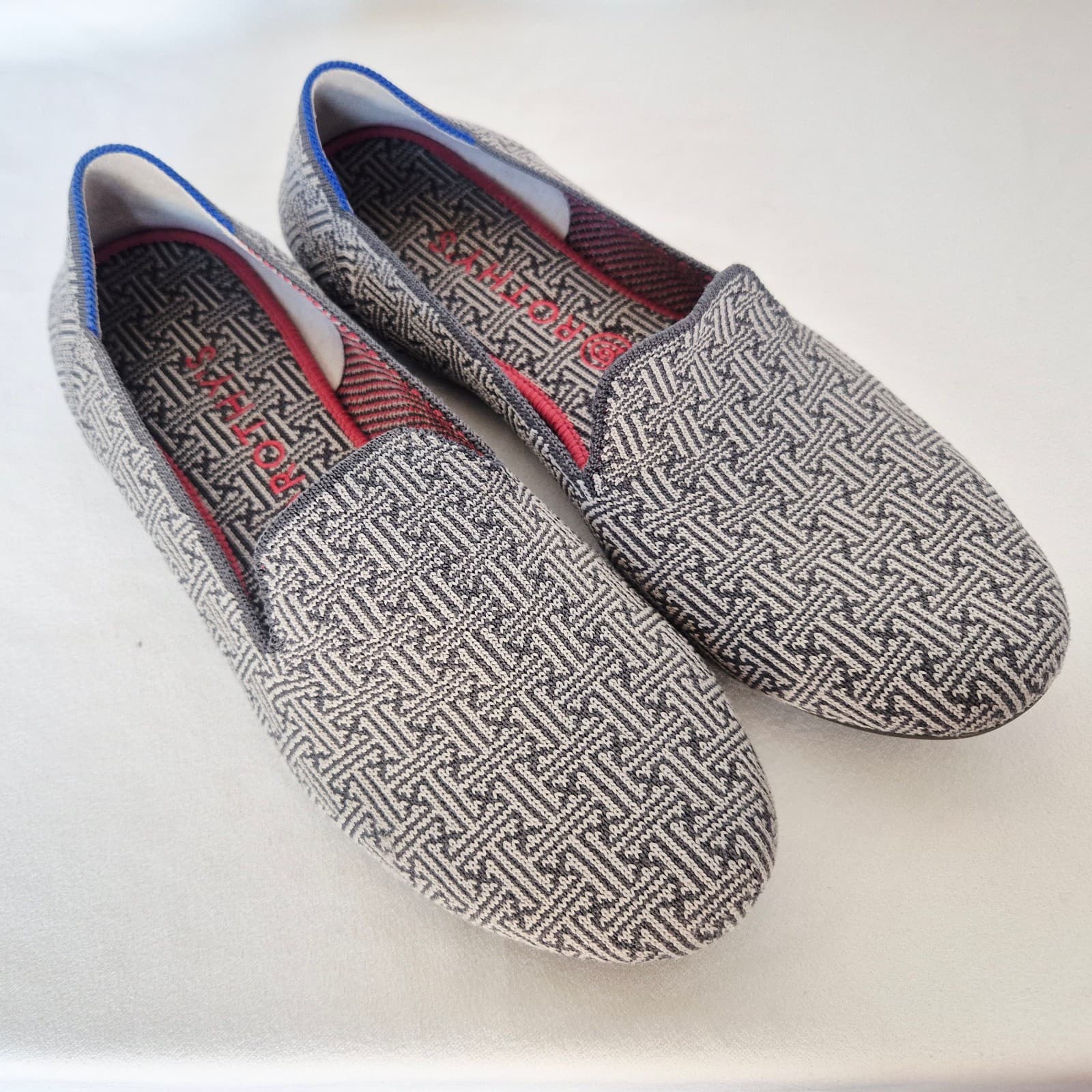 Rothy's The Loafer Retired Charcoal Grid Pattern Slip-On Comfort Women's US11 - Thumbnail 5
