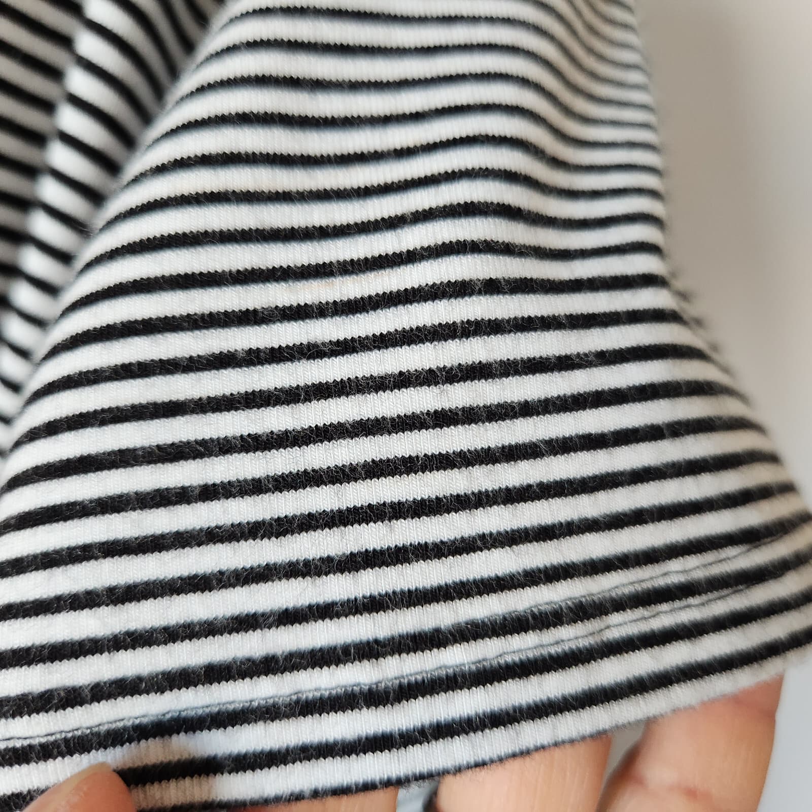 NWT Theory $225 Knot Tee-Shirt Dress Short Sleeve Black White Rubric Stripe Sz.L - Thumbnail 10
