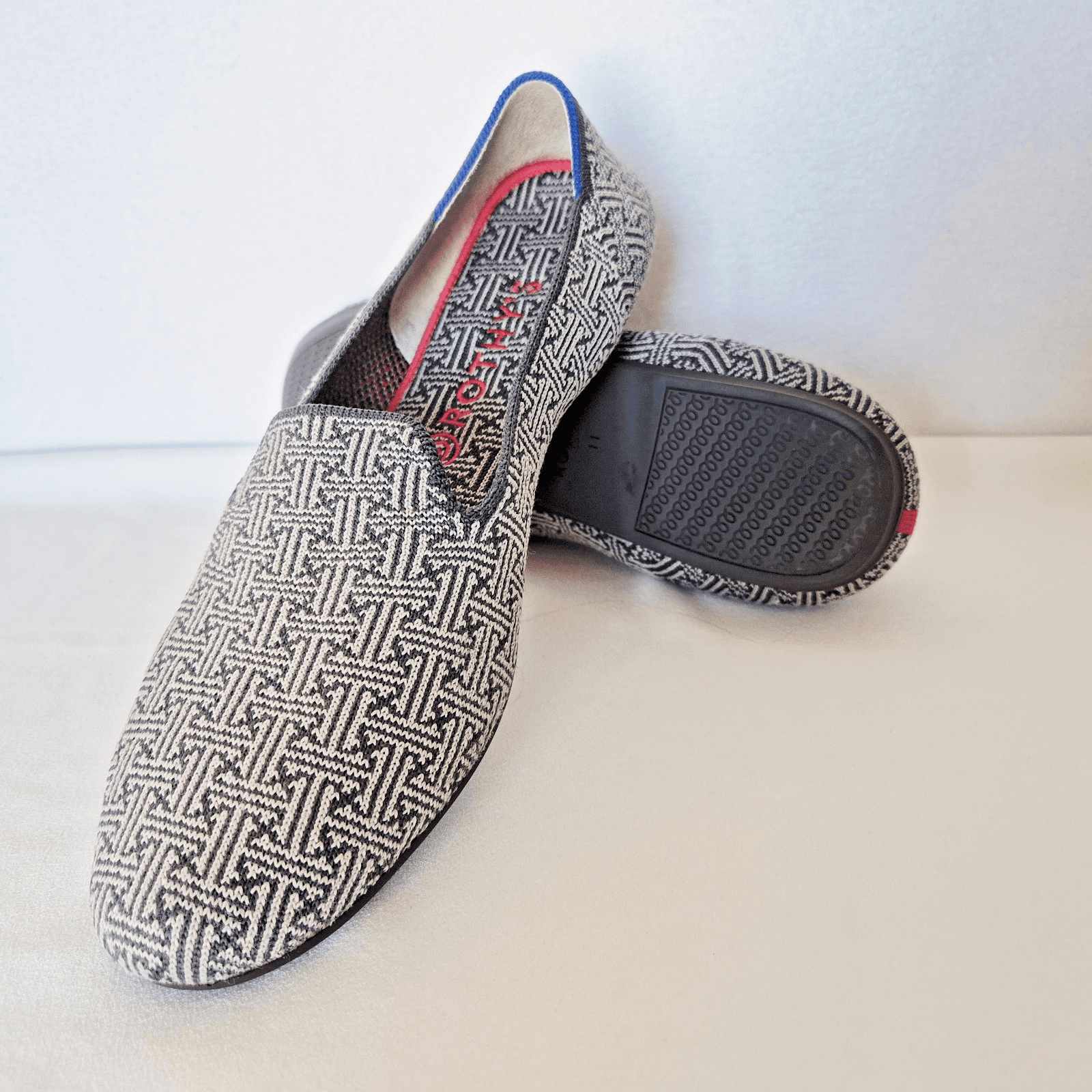 Rothy's The Loafer Retired Charcoal Grid Pattern Slip-On Comfort Women's US11 - Thumbnail 3