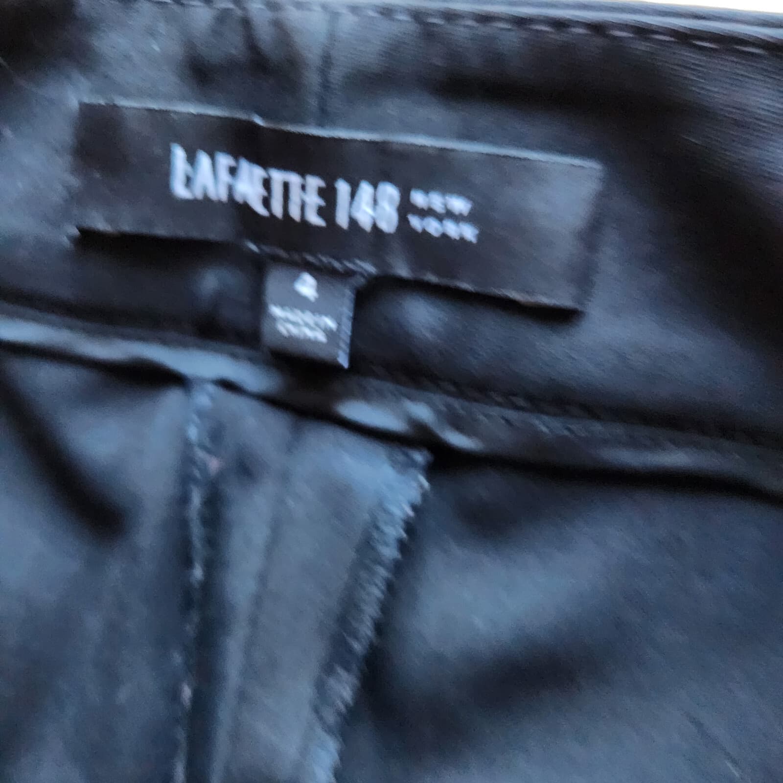 Lafayett 148 NY Stretch Wool Career Trousers Pants Slim Zip Pocket Blue Women 4 - Thumbnail 6