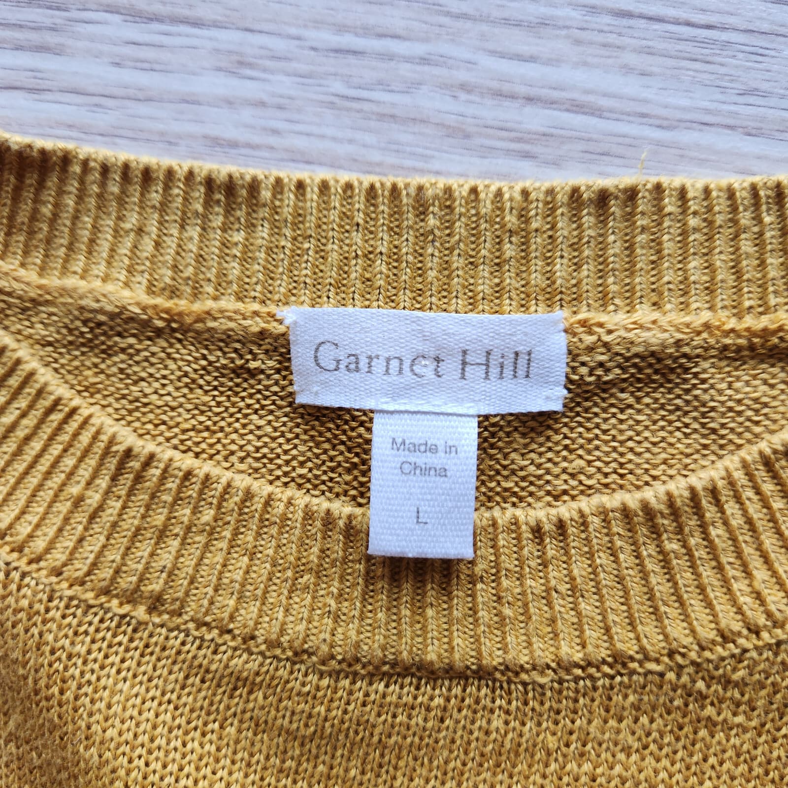EUC Garnet Hill Haiku Linen Boxy Sweater Shirttail Hem Short Sleeve Yellow Sz.L - Thumbnail 9