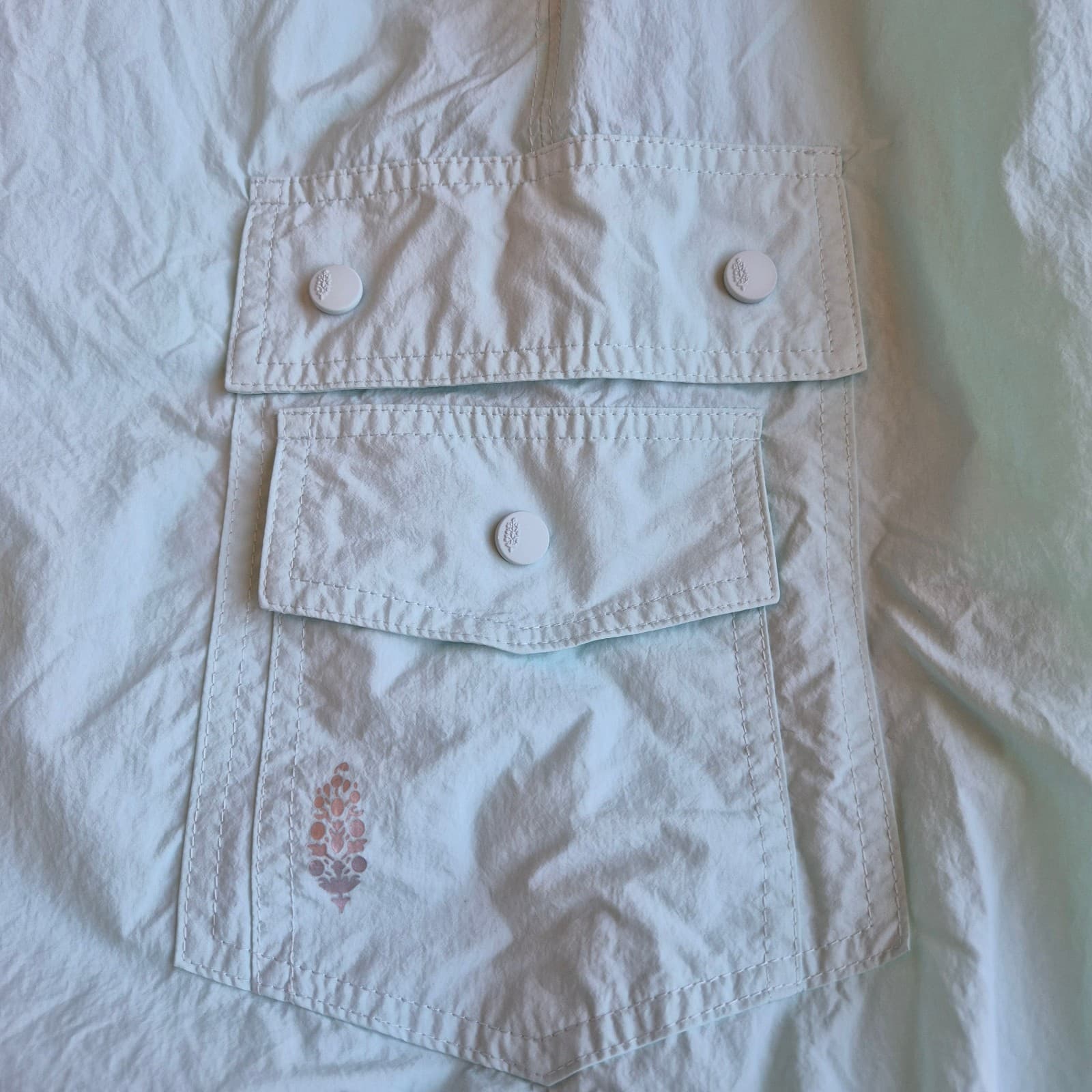 Free People Movement Break It Down Cargo Shorts Elastic Waist Mint Green Women M - Thumbnail 9