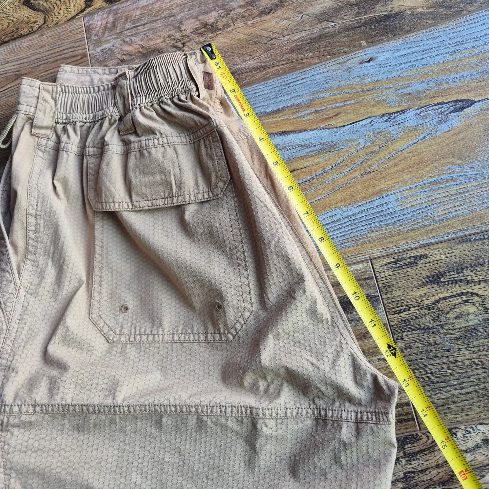 NWoT The Territory Ahead Texture Khaki Utility Cargo Shorts Elastic Women's L/10 - Thumbnail 11