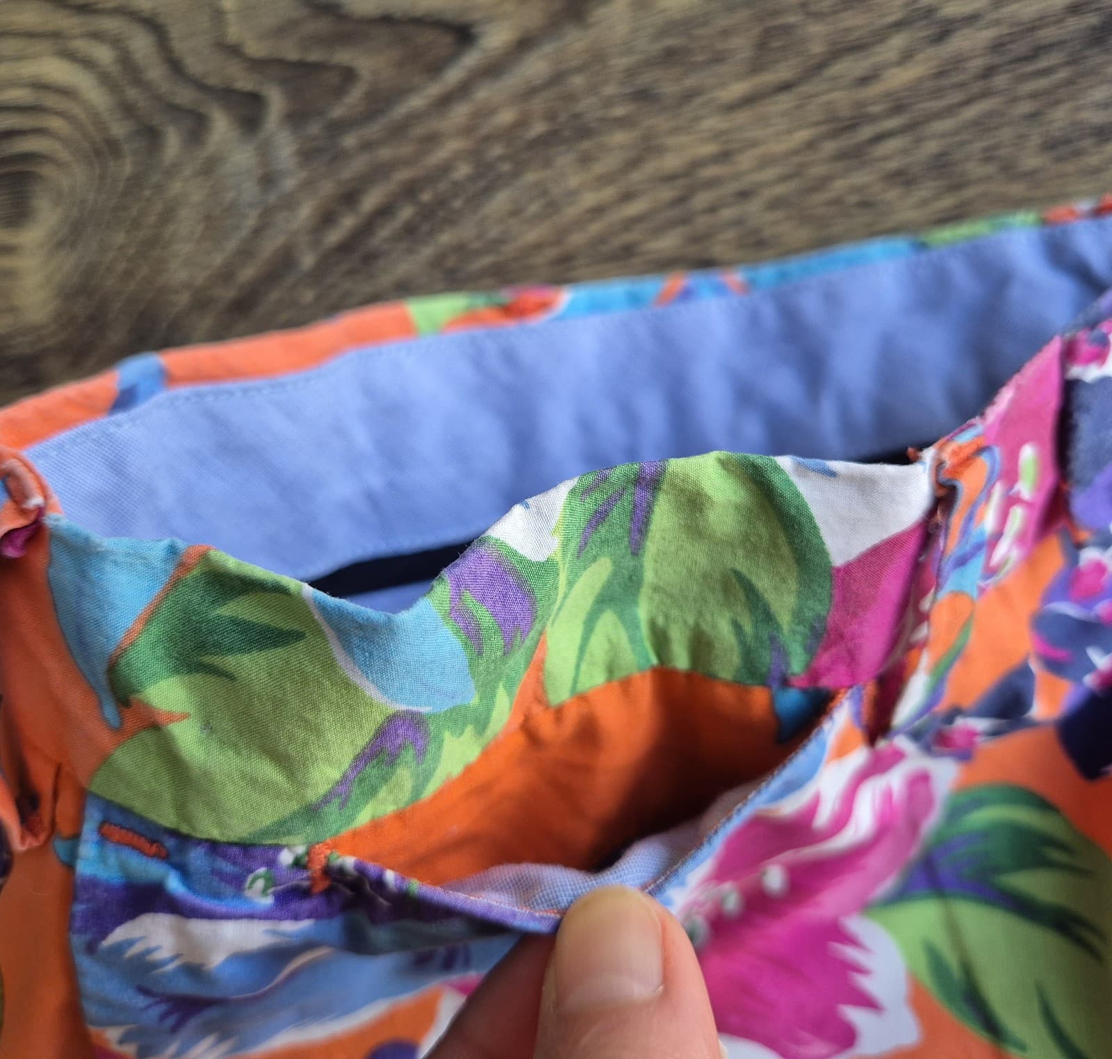 Vintage Polo by Ralph Lauren Floral Cotton 9.5" Shorts Zip Pocket Orange Mens 36 - Thumbnail 9