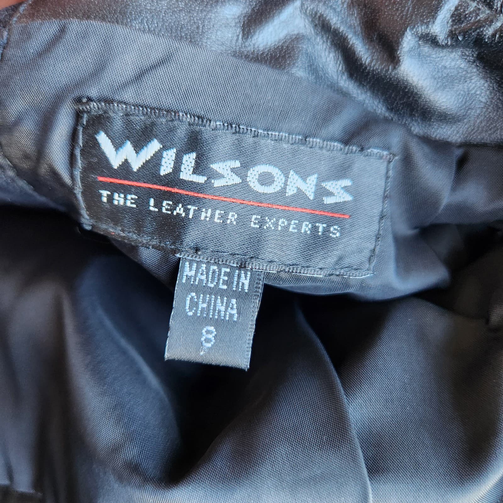 Wilsons Leather Mini Pencil Skirt Zip Lined Pocket Black Women's 8 - Thumbnail 5