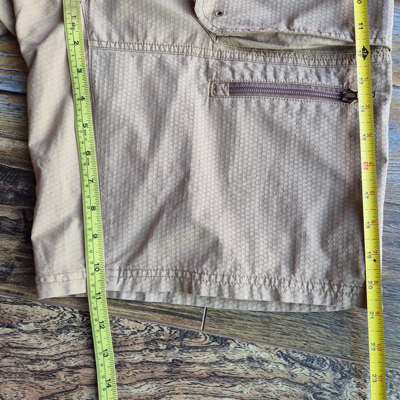 NWoT The Territory Ahead Texture Khaki Utility Cargo Shorts Elastic Women's L/10 - Thumbnail 10