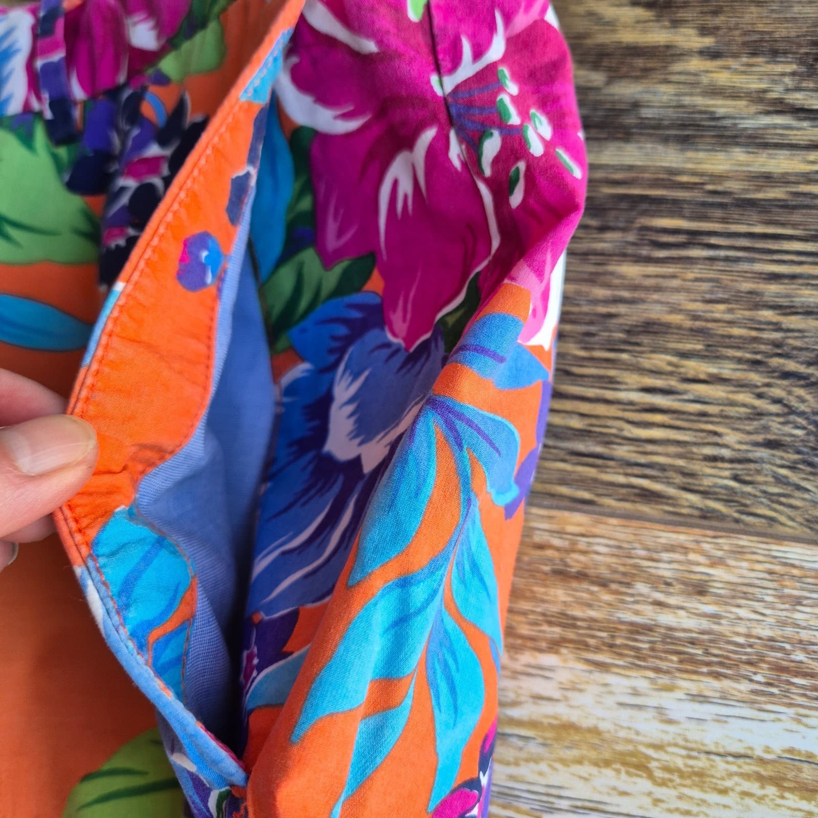 Vintage Polo by Ralph Lauren Floral Cotton 9.5" Shorts Zip Pocket Orange Mens 36 - Thumbnail 5