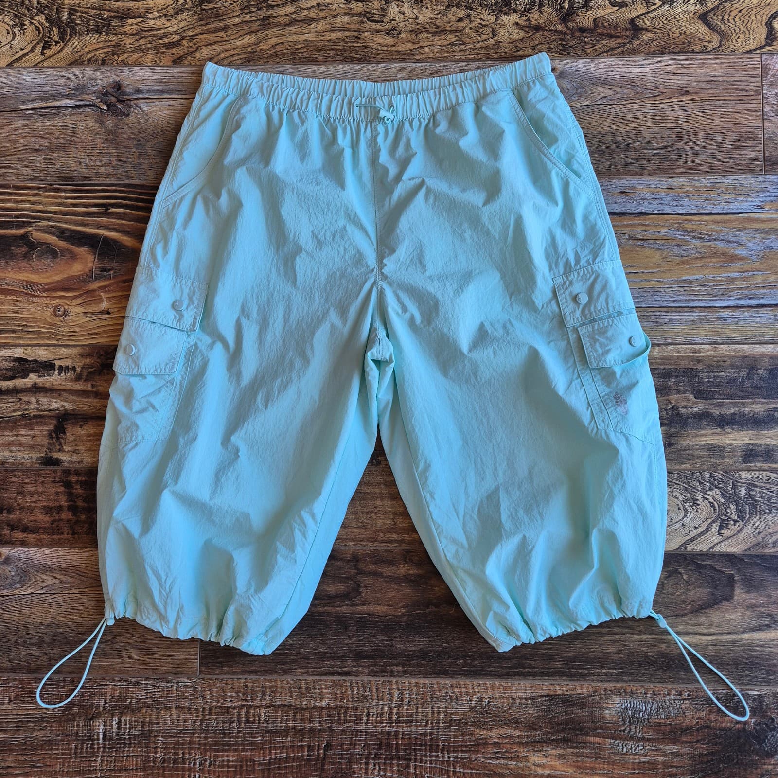 Free People Movement Break It Down Cargo Shorts Elastic Waist Mint Green Women M - Thumbnail 3