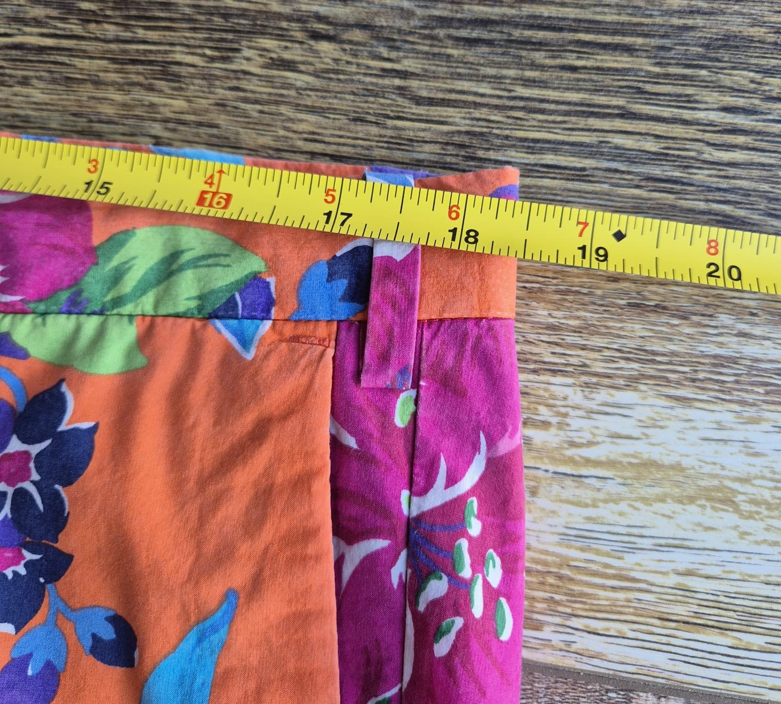 Vintage Polo by Ralph Lauren Floral Cotton 9.5" Shorts Zip Pocket Orange Mens 36 - Thumbnail 10
