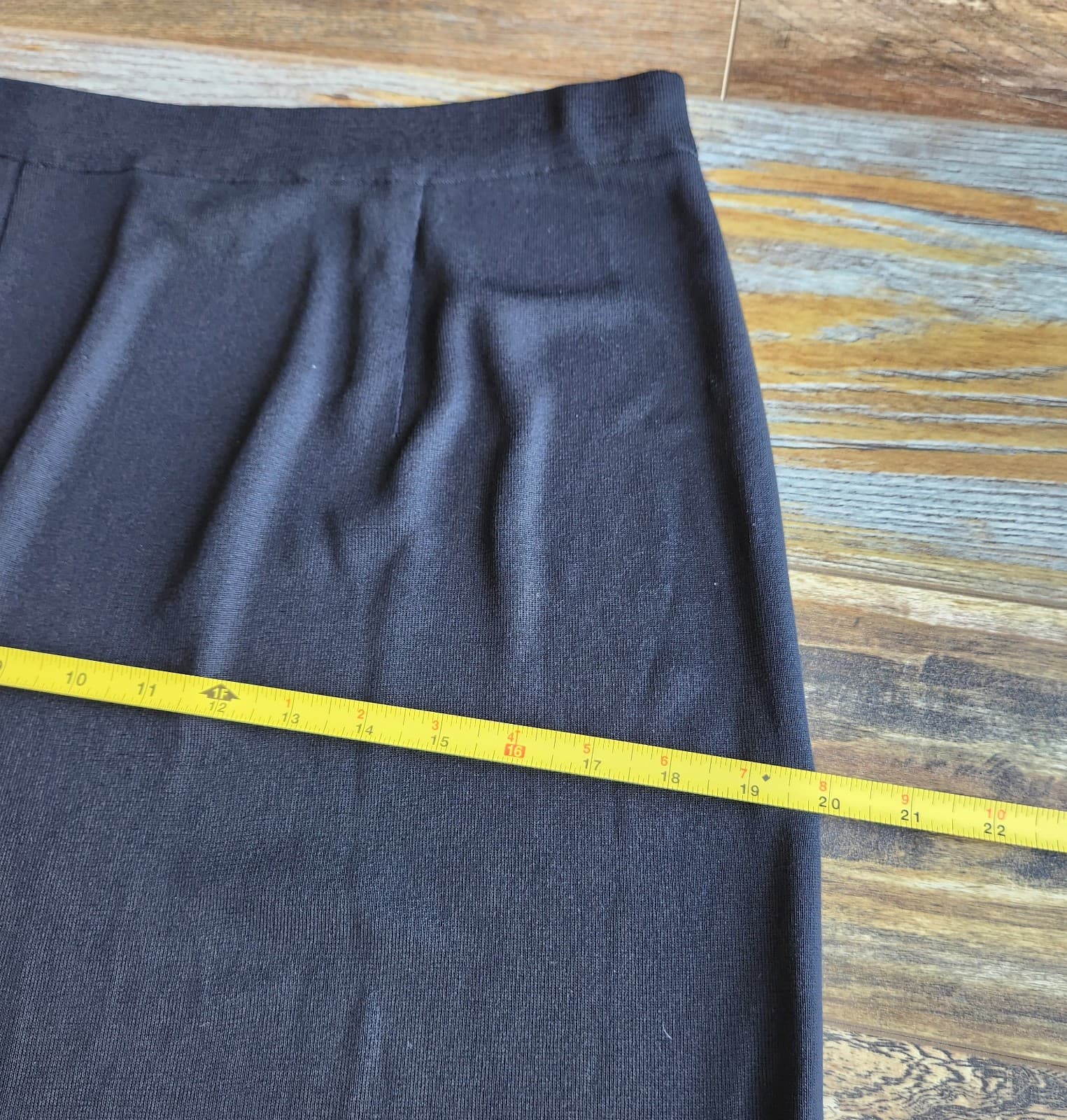 Exclusively Misook Jersey Knit A-Line Skirt Elastic Waist Knee Length Black Sz.M - Thumbnail 9